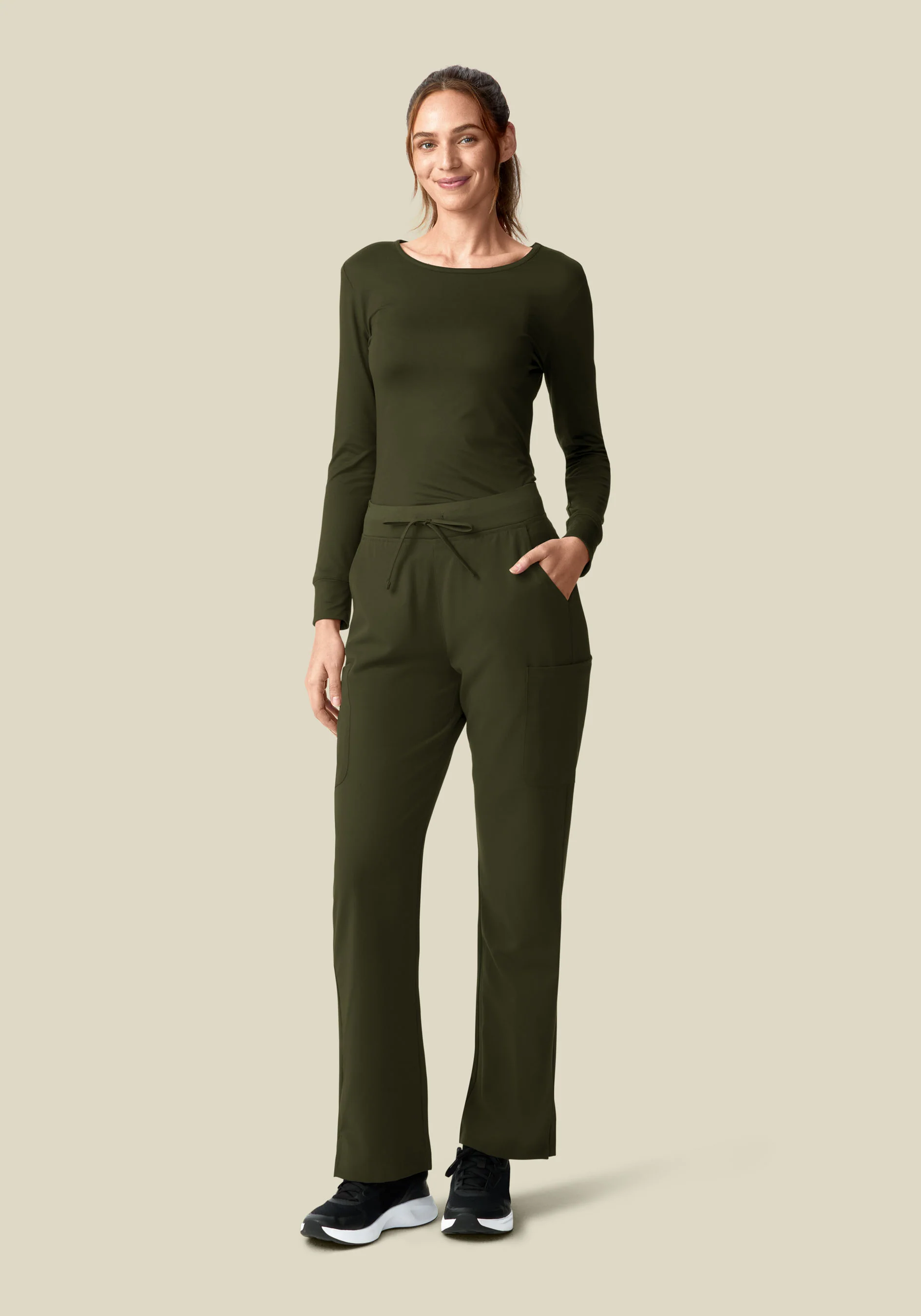 11 Pocket High Waisted Cargos Olive - Image 6