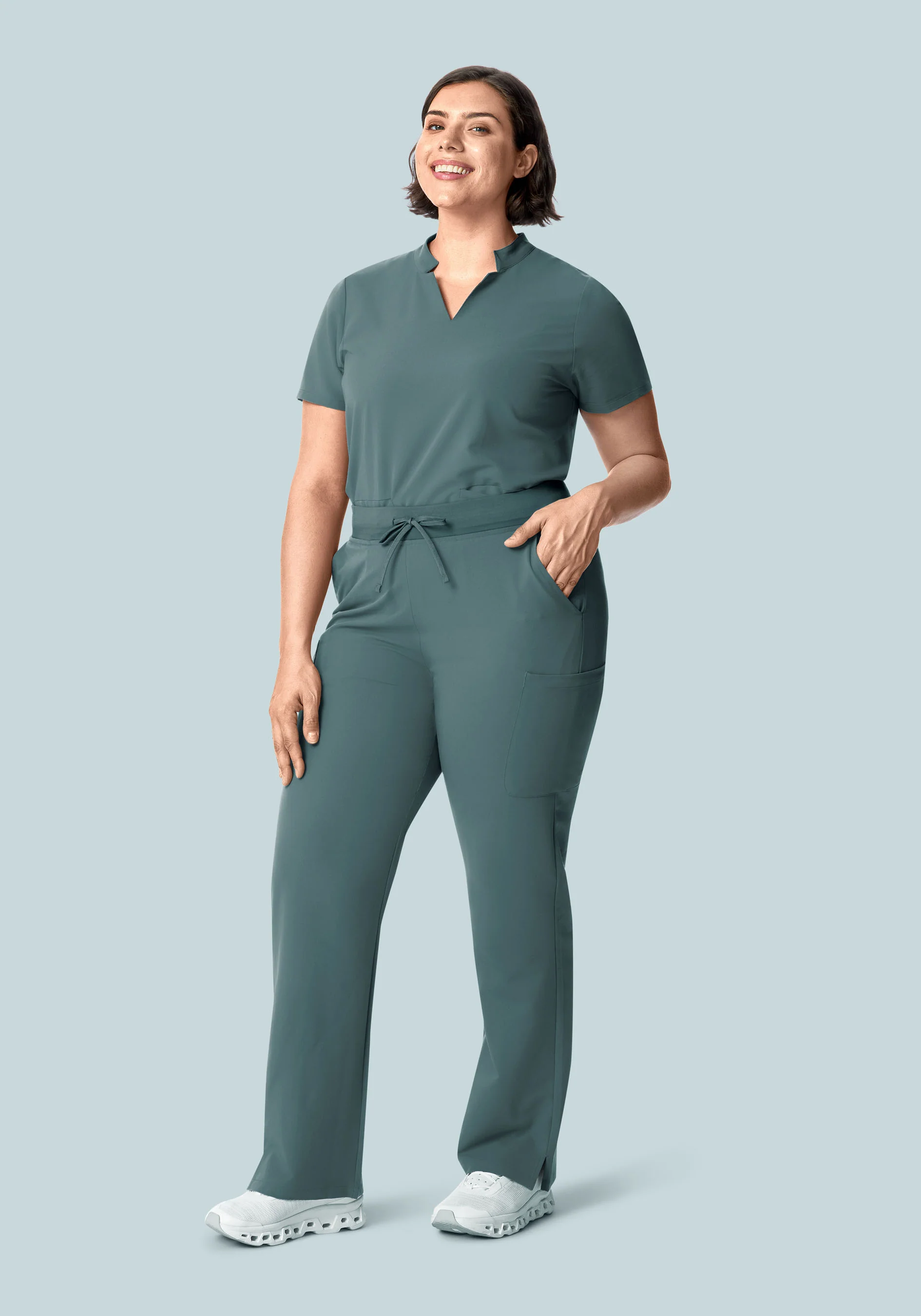 11 Pocket High Waisted Cargos Stormy Sky - Image 5