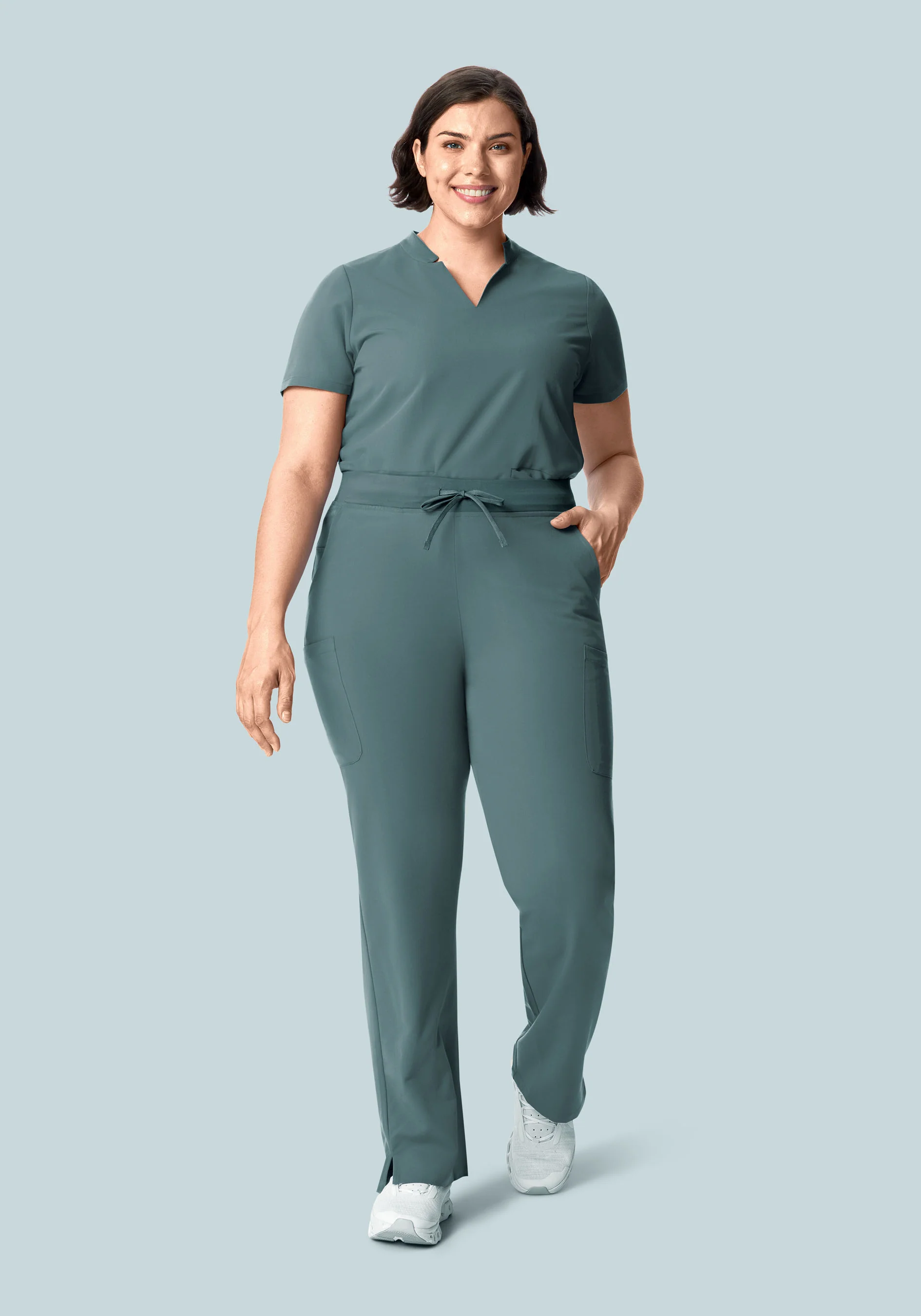 11 Pocket High Waisted Cargos Stormy Sky - Image 6