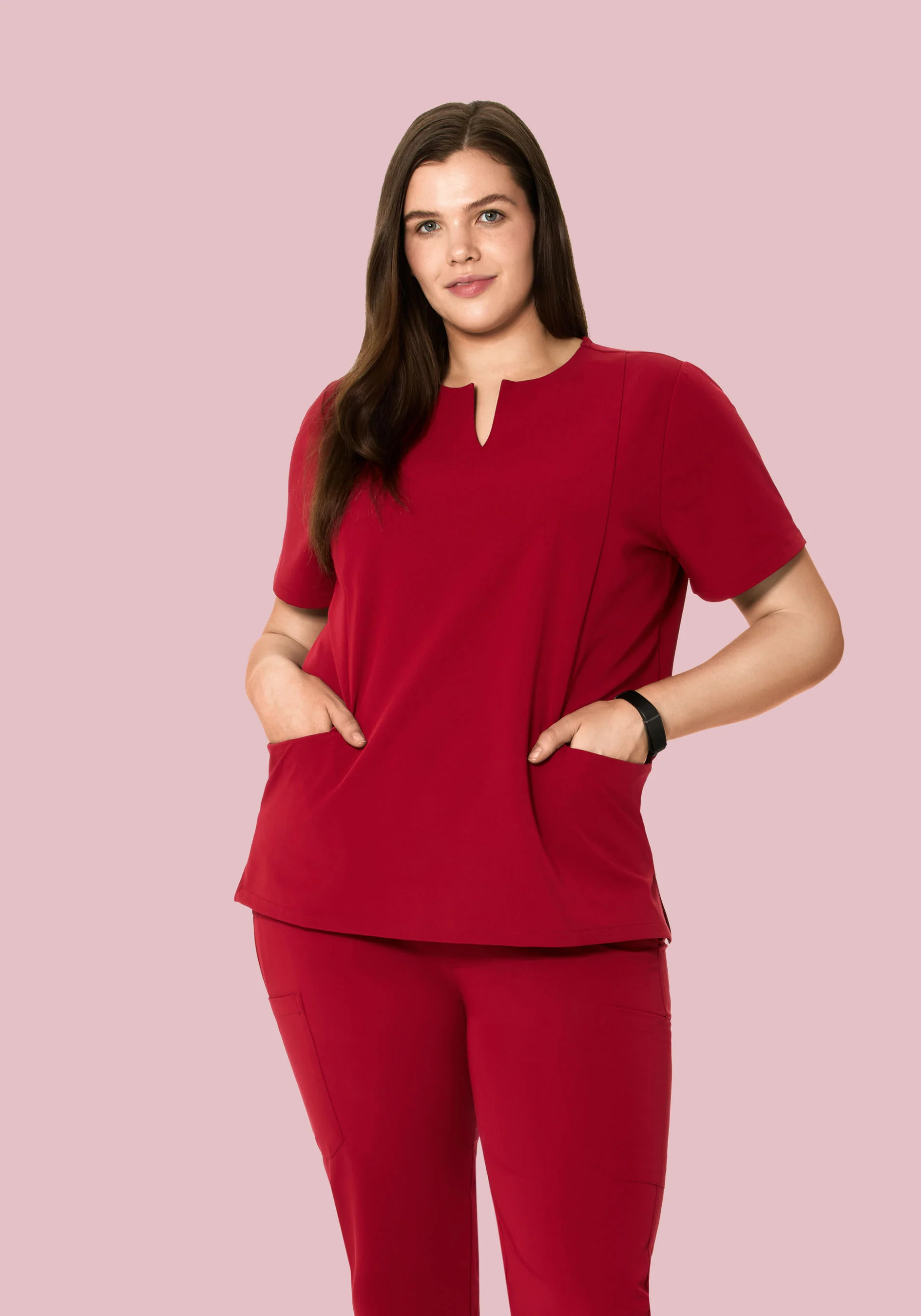 5 Pocket Notch Neck Top Cardinal - Image 5