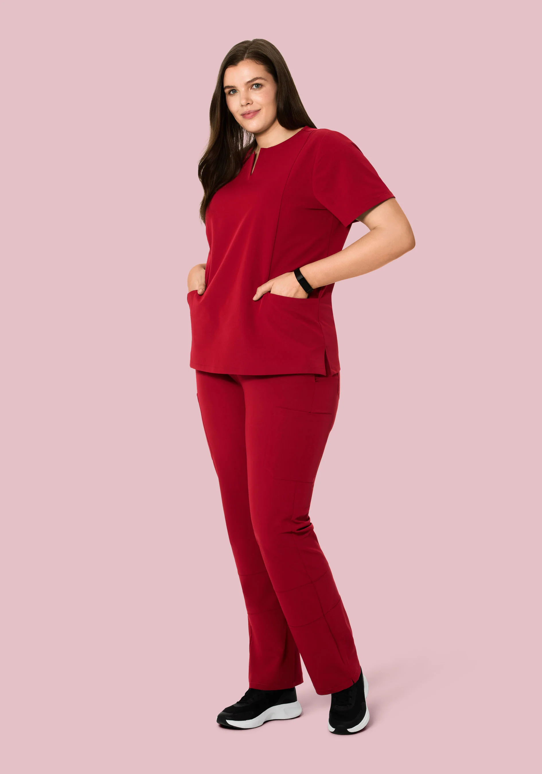 5 Pocket Notch Neck Top Cardinal - Image 7
