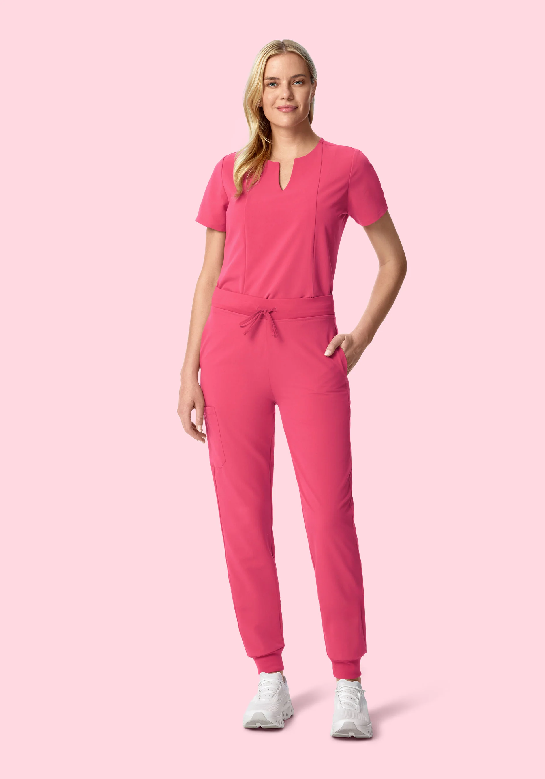 5 Pocket Notch Neck Top Carmine - Image 3