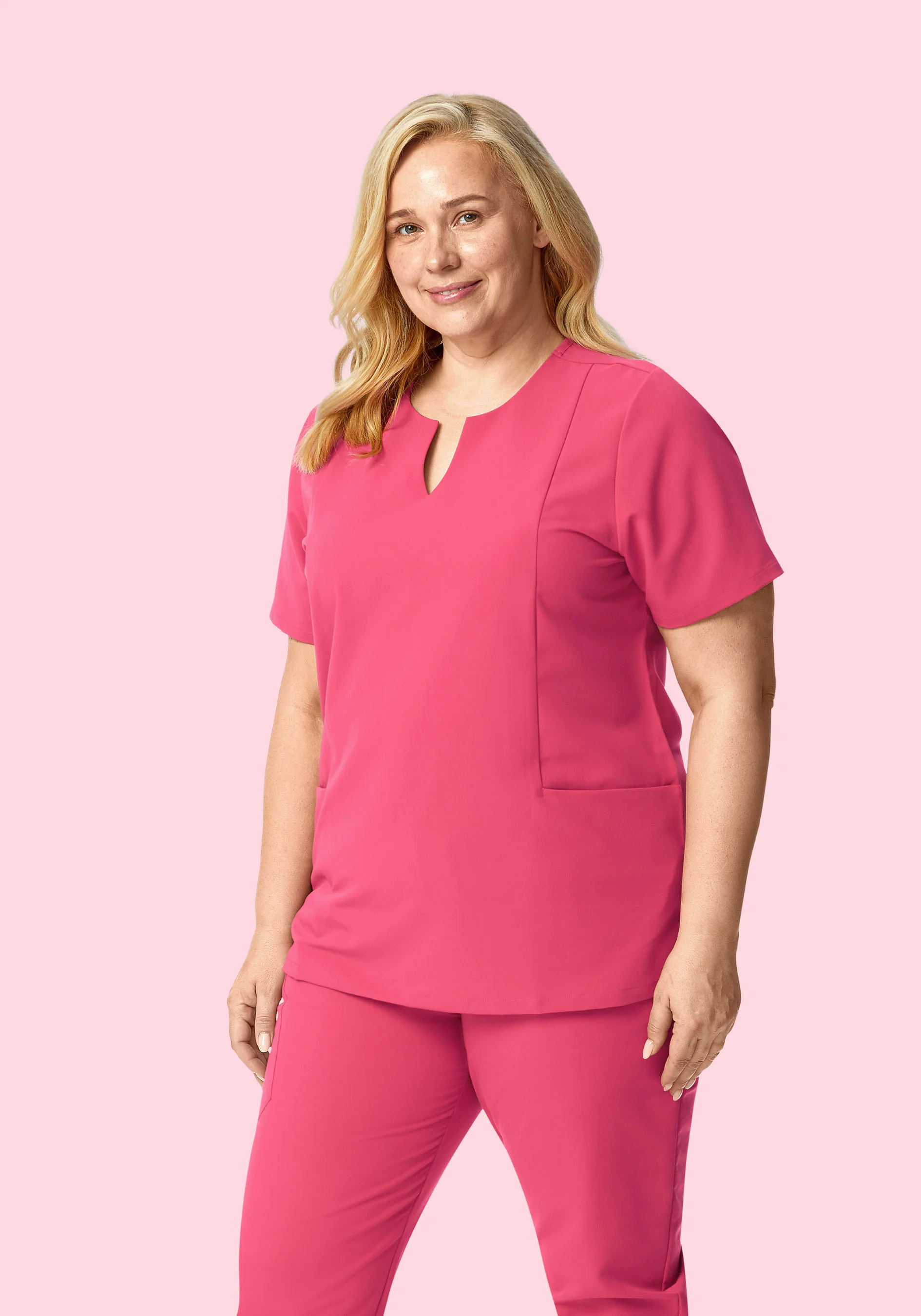 5 Pocket Notch Neck Top Carmine - Image 6