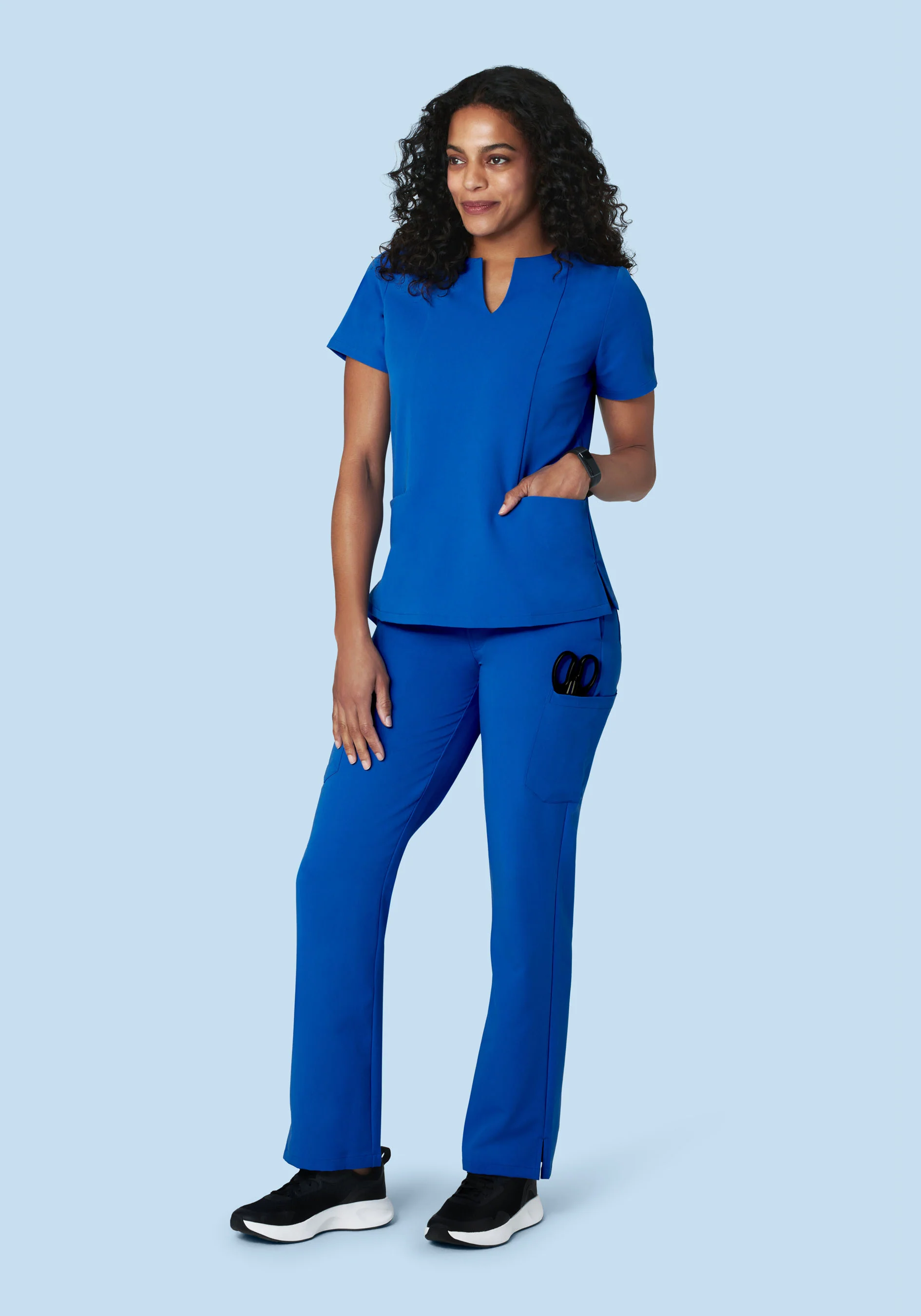 5 Pocket Notch Neck Top Cobalt - Image 2