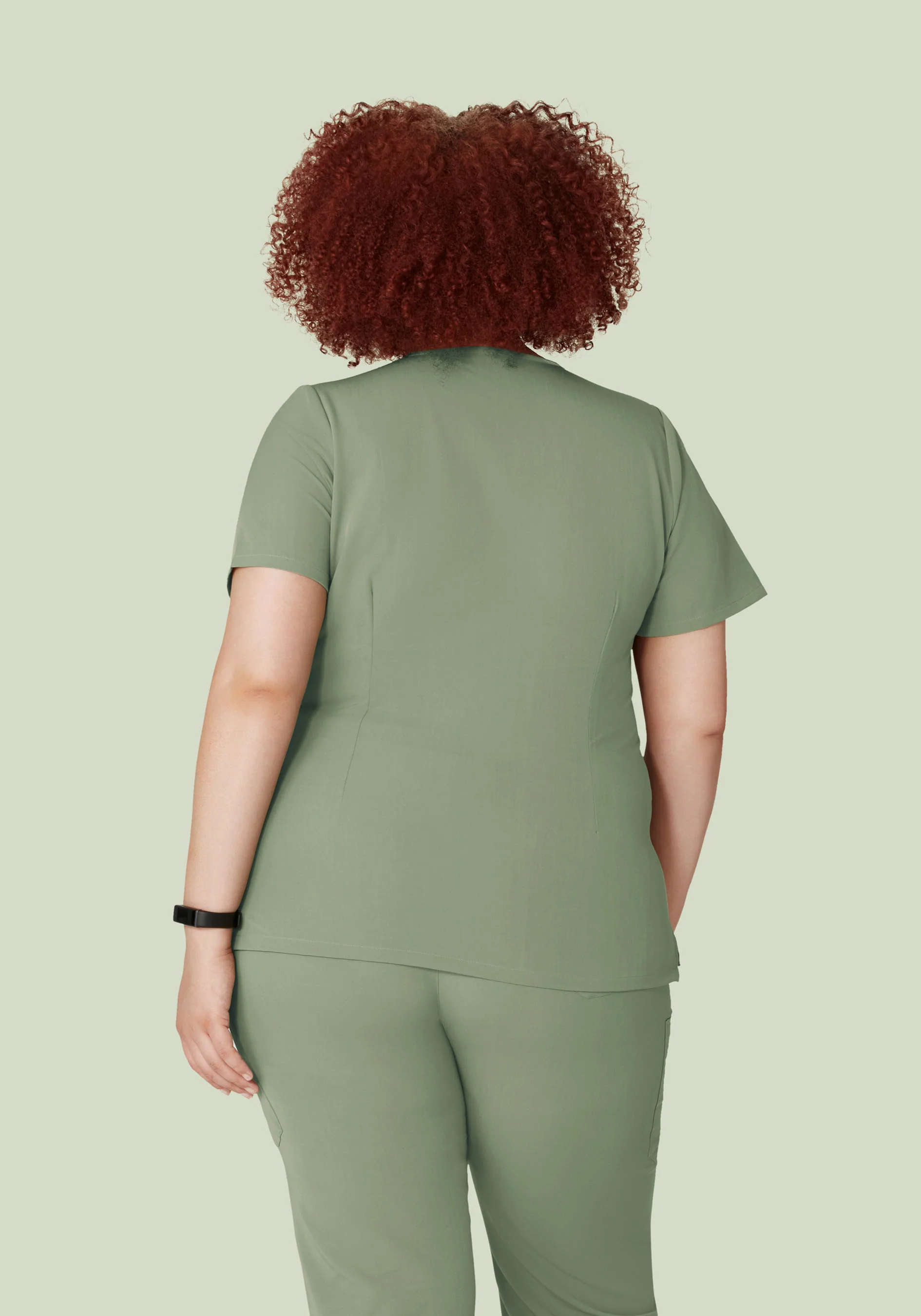 5 Pocket Notch Neck Top Cool Sage - Image 8