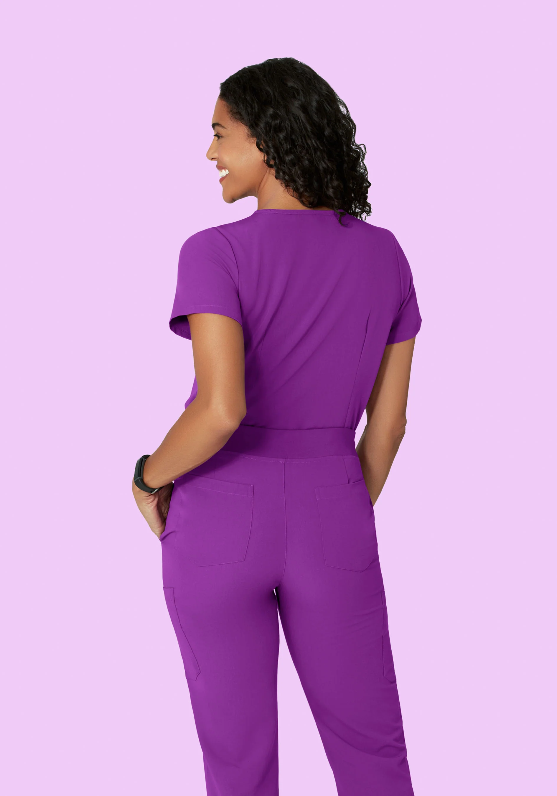 5 Pocket Notch Neck Top Cyber Grape - Image 4