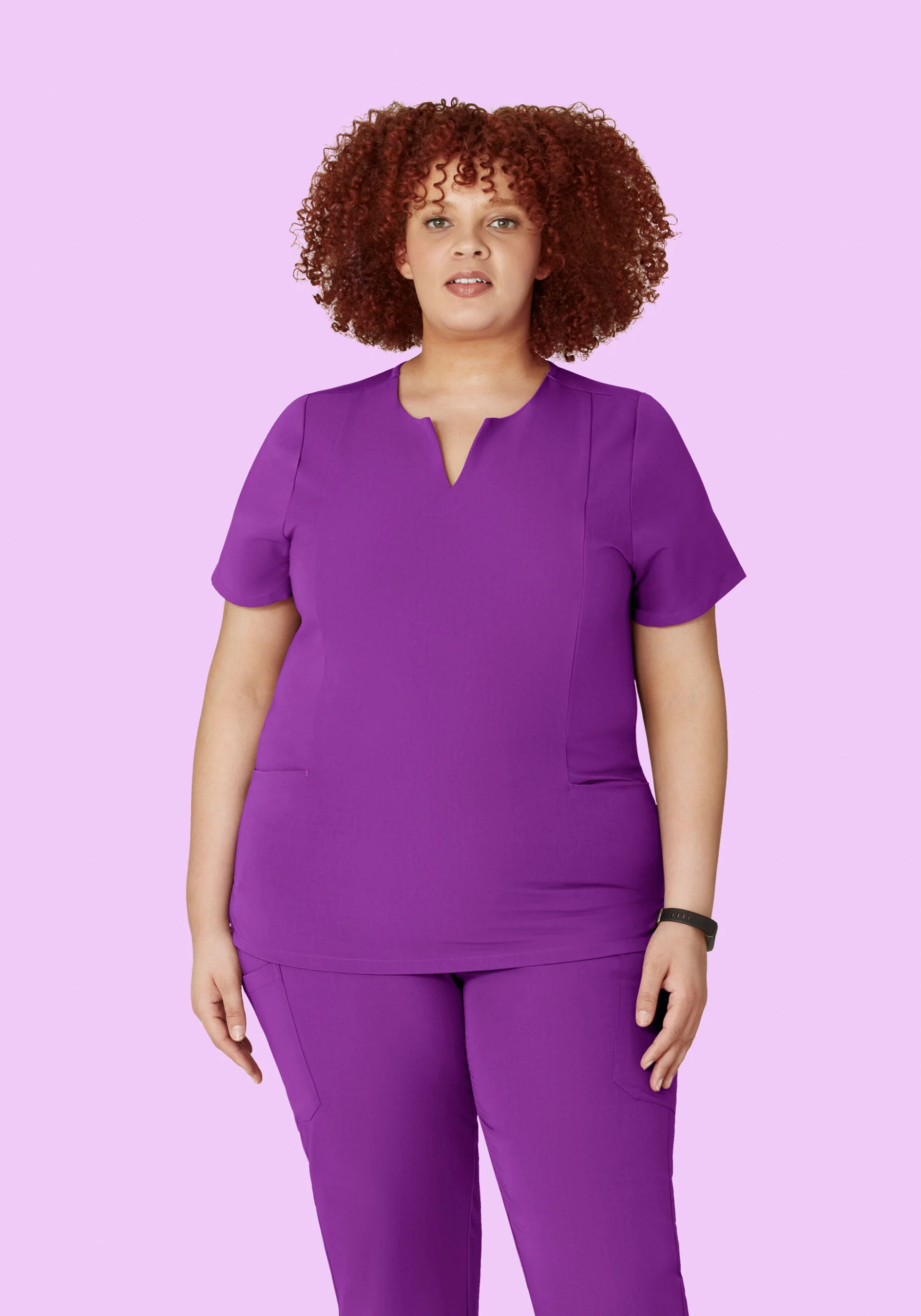 5 Pocket Notch Neck Top Cyber Grape - Image 5
