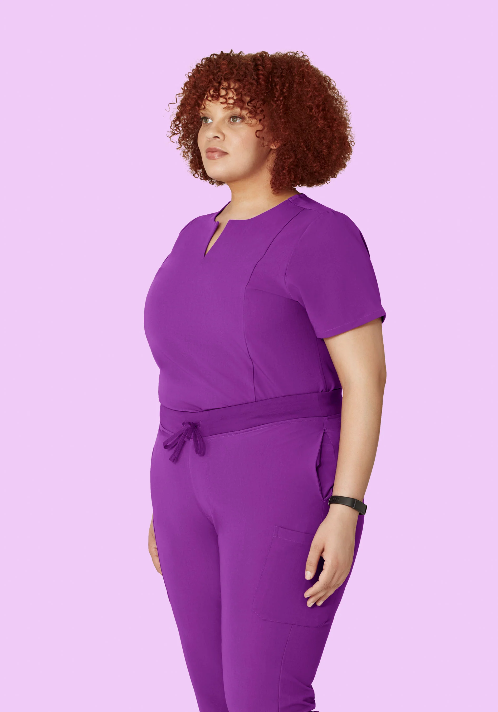 5 Pocket Notch Neck Top Cyber Grape - Image 6