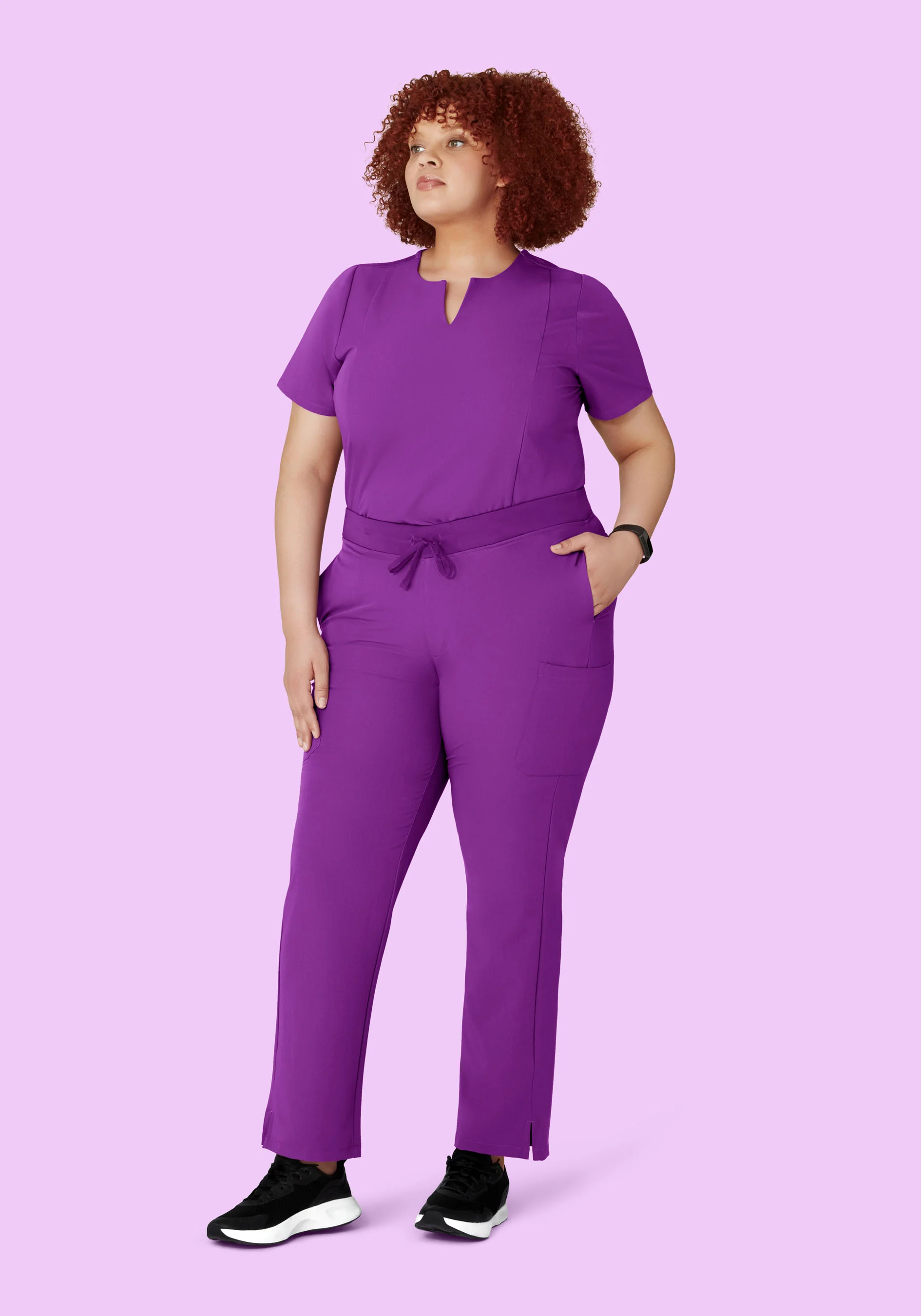 5 Pocket Notch Neck Top Cyber Grape - Image 8