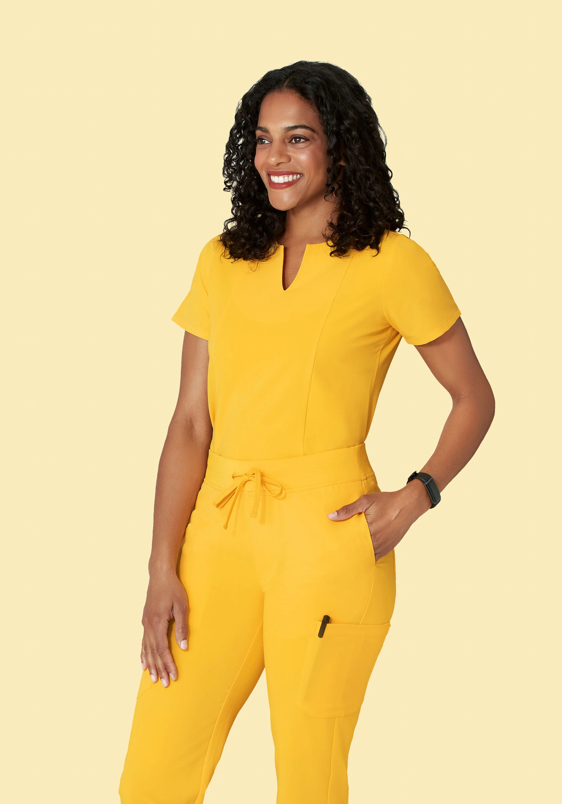 5 Pocket Notch Neck Top Daffodil - Image 2