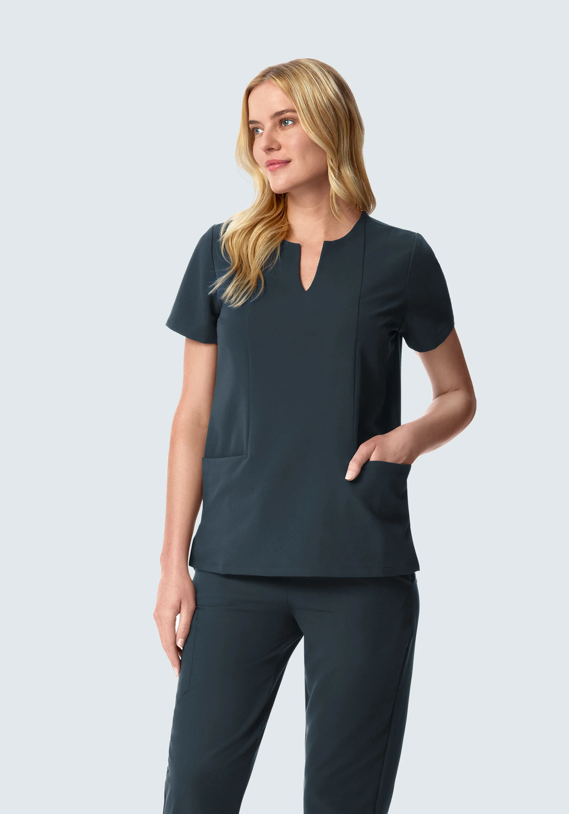 5 Pocket Notch Neck Top Dark Harbor