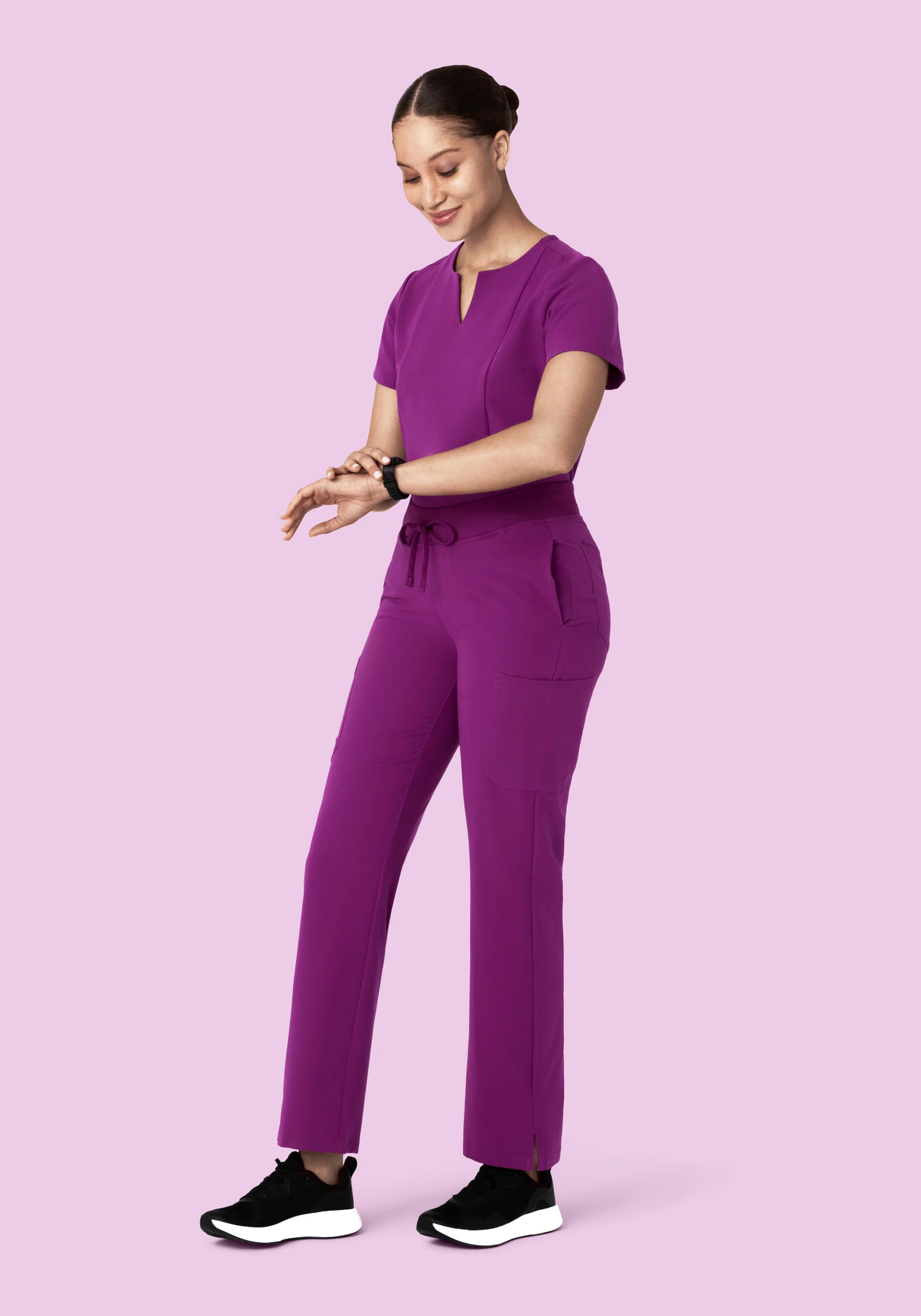 5 Pocket Notch Neck Top Dark Orchid - Image 3