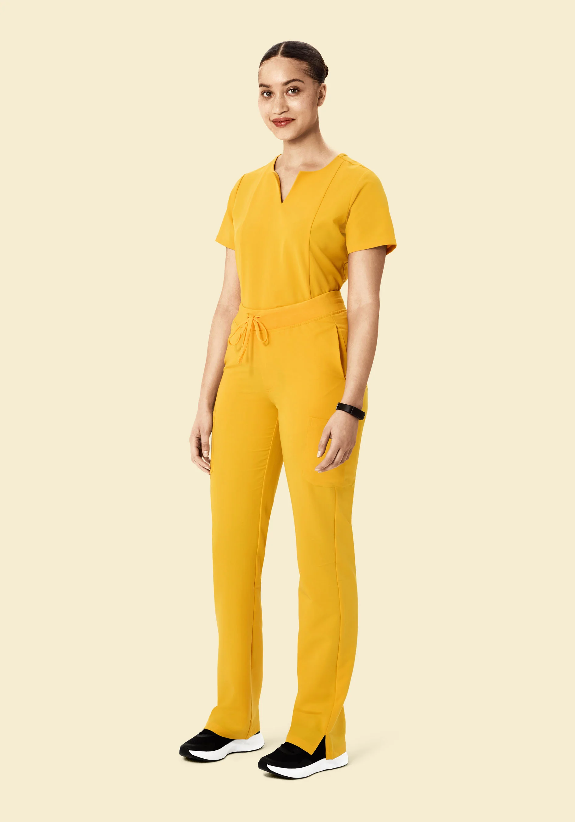 5 Pocket Notch Neck Top Dijon - Image 3