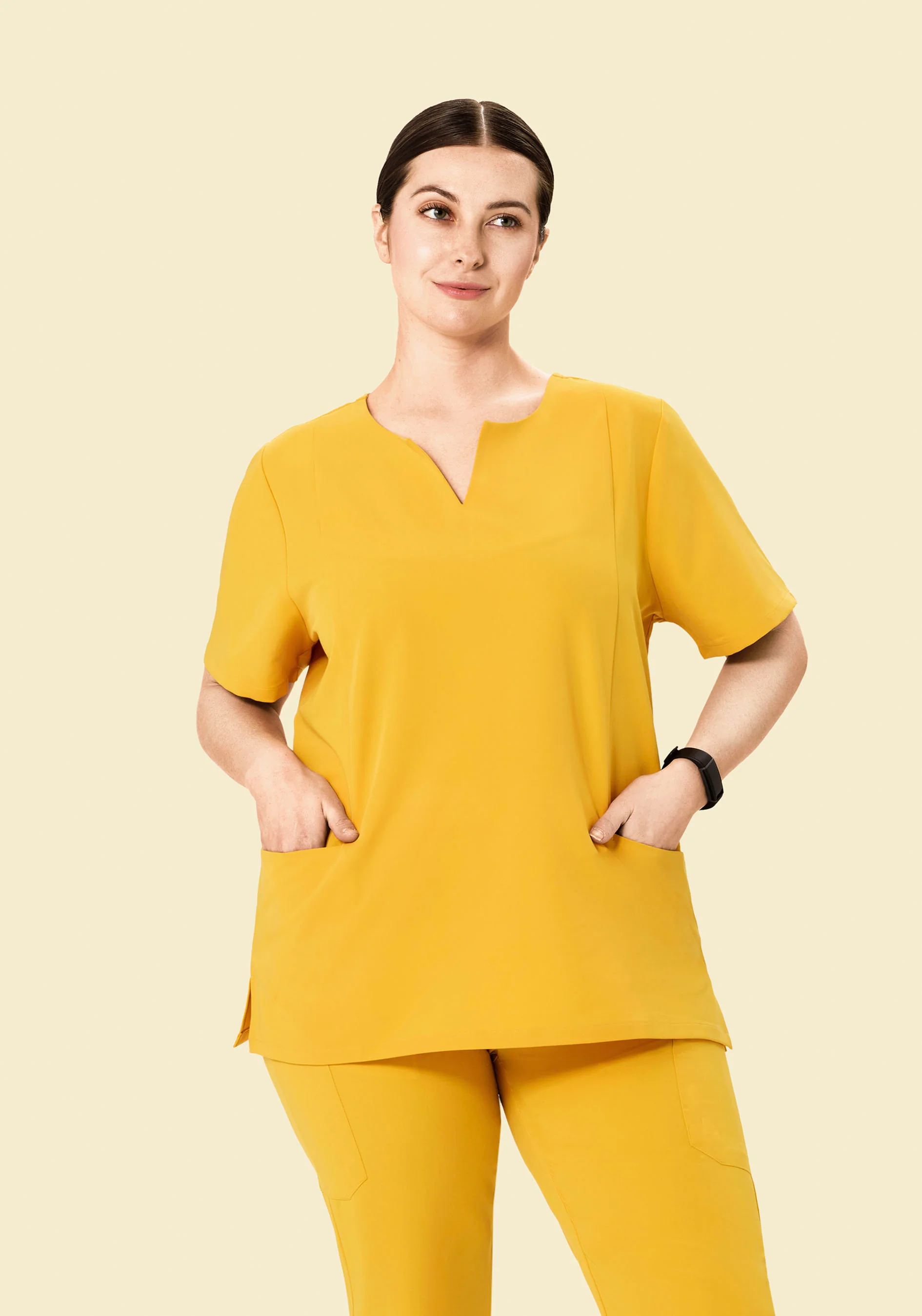 5 Pocket Notch Neck Top Dijon - Image 5