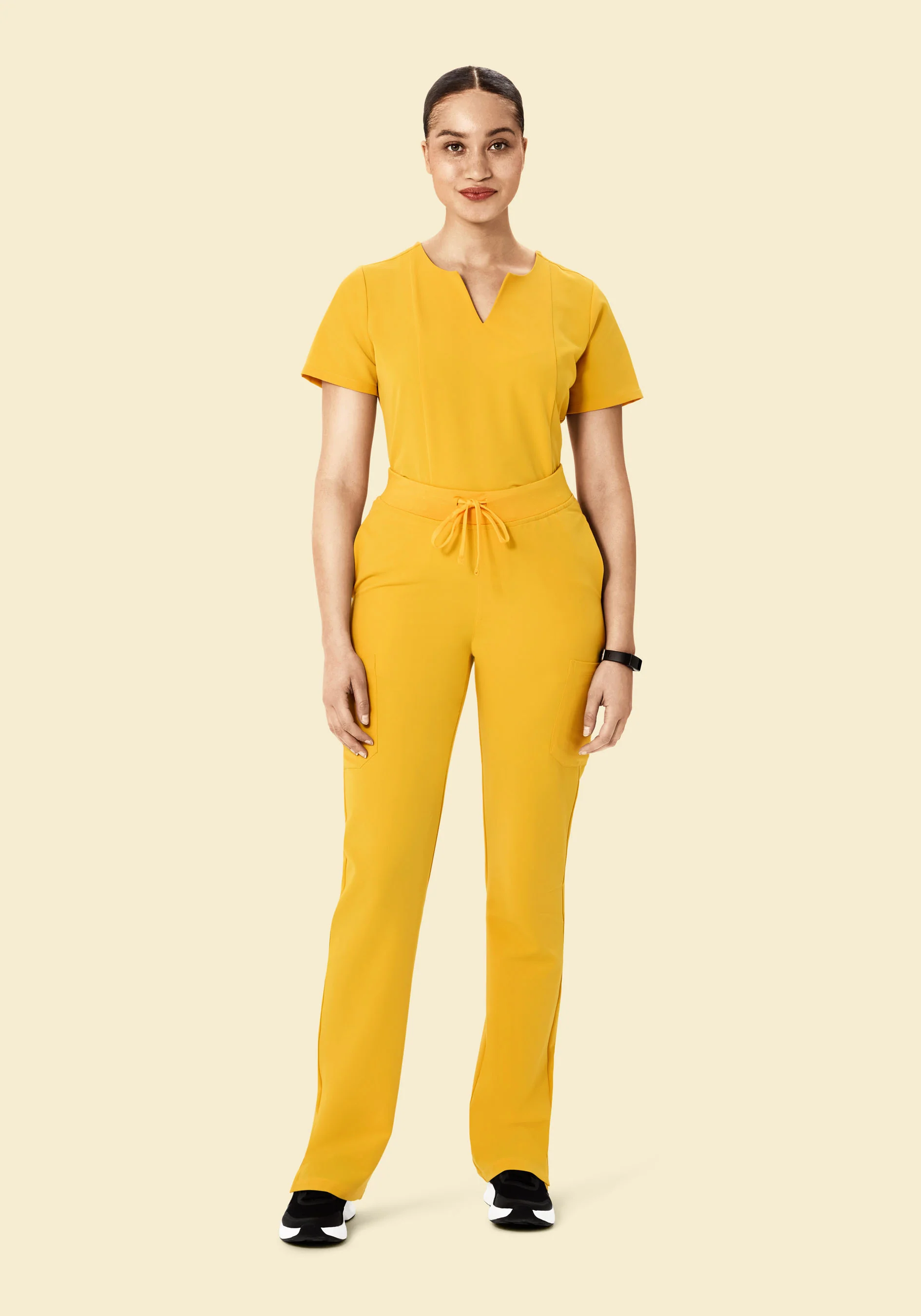 5 Pocket Notch Neck Top Dijon - Image 9