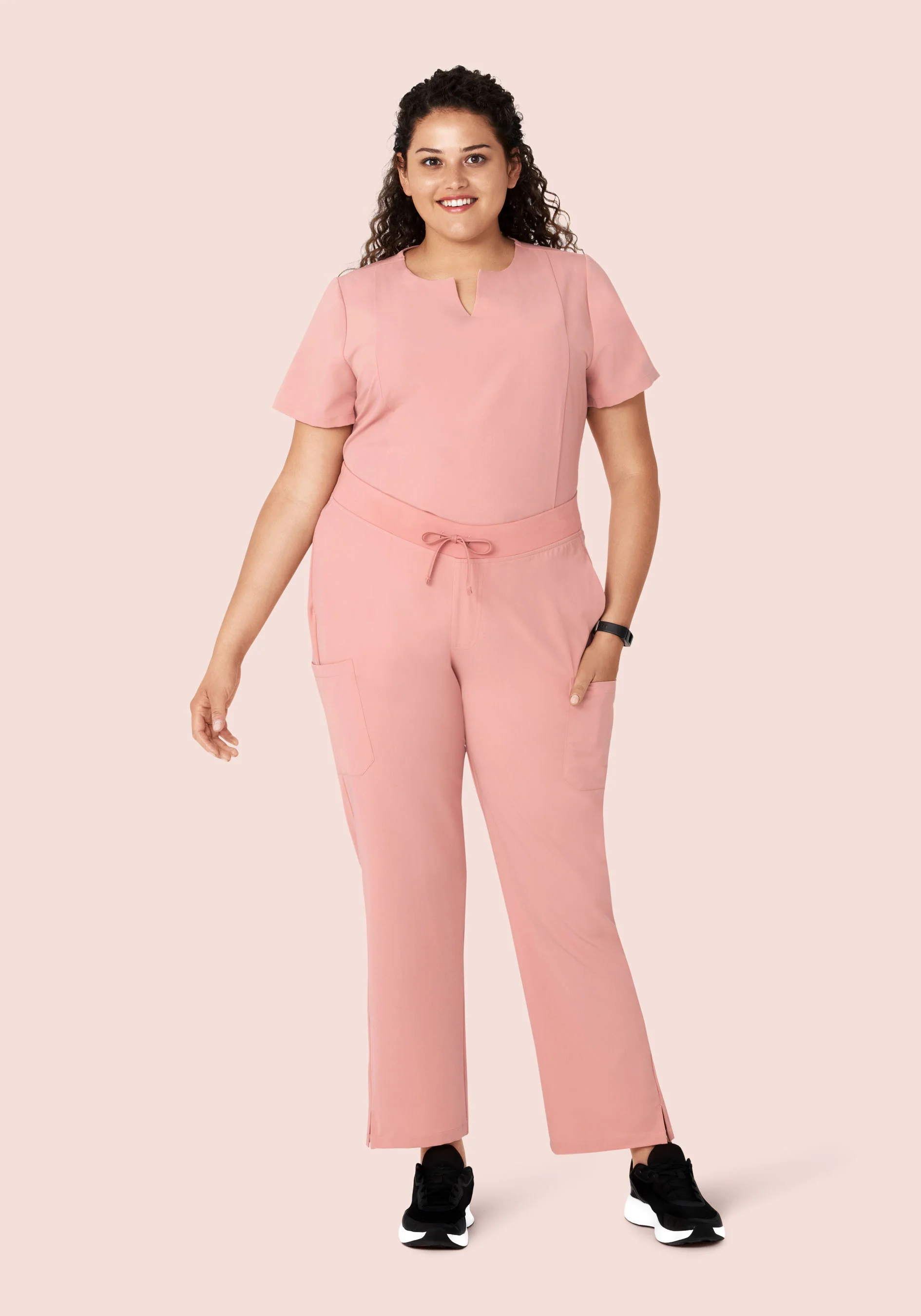 5 Pocket Notch Neck Top Dusty Pink - Image 7