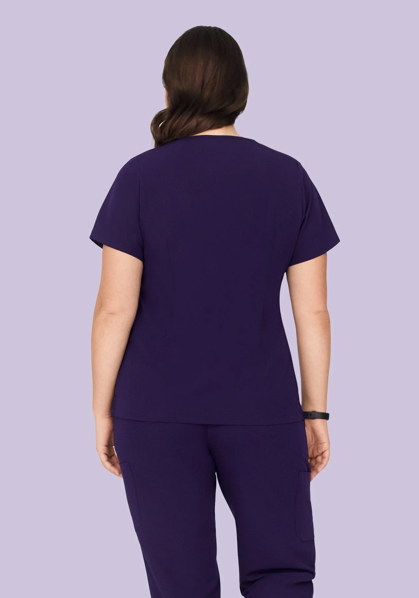 5 Pocket Notch Neck Top Eggplant - Image 8
