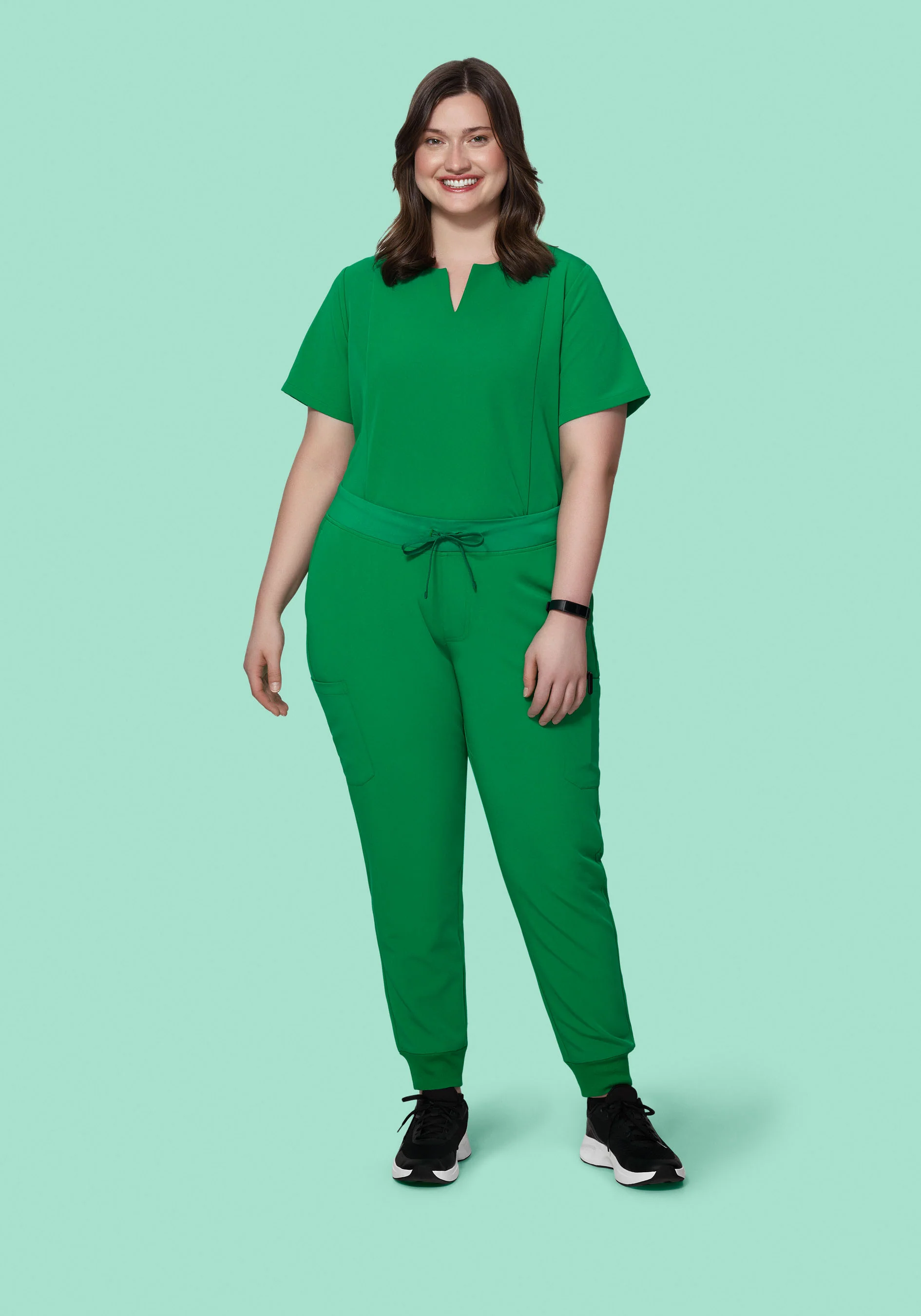 5 Pocket Notch Neck Top Emerald - Image 8