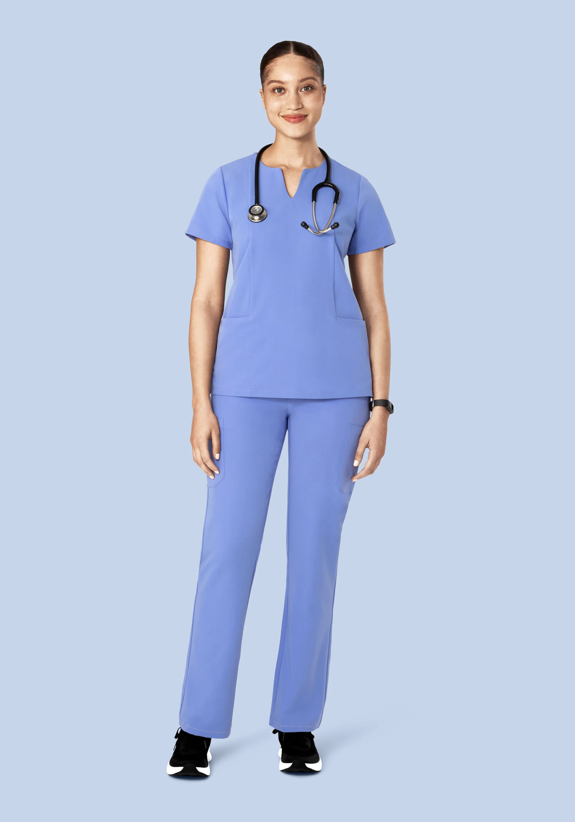 5 Pocket Notch Neck Top French Blue - Image 4