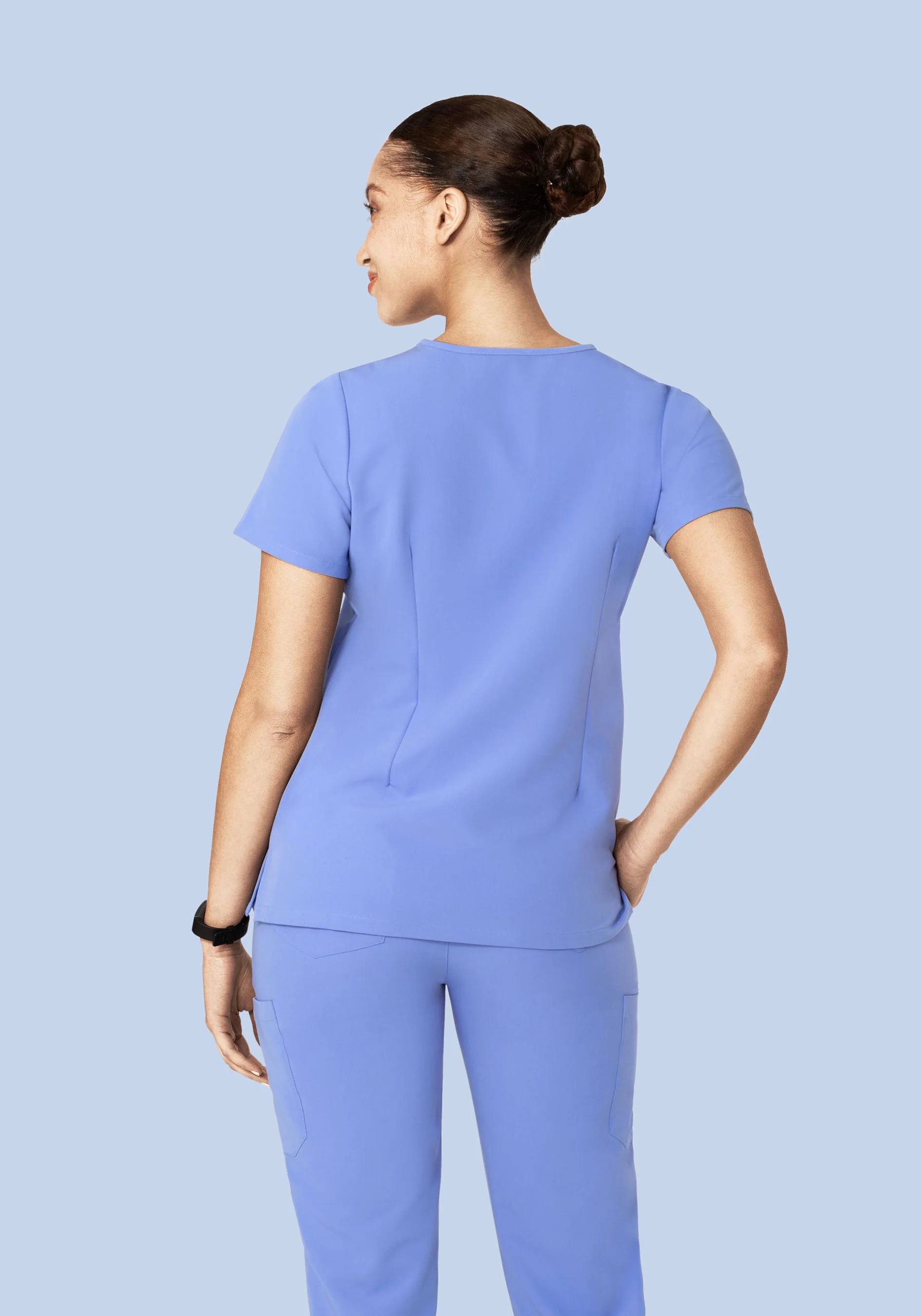 5 Pocket Notch Neck Top French Blue - Image 5