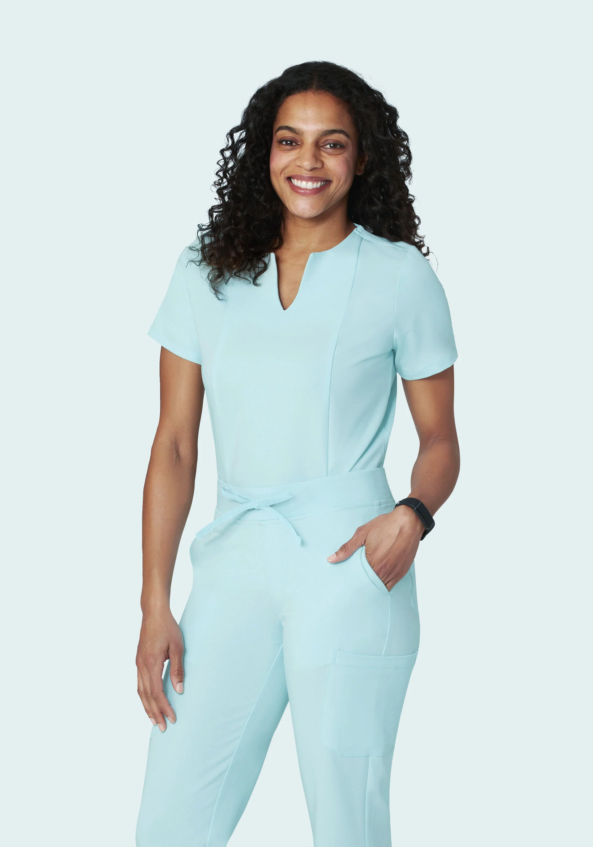 5 Pocket Notch Neck Top Glacier - Image 2