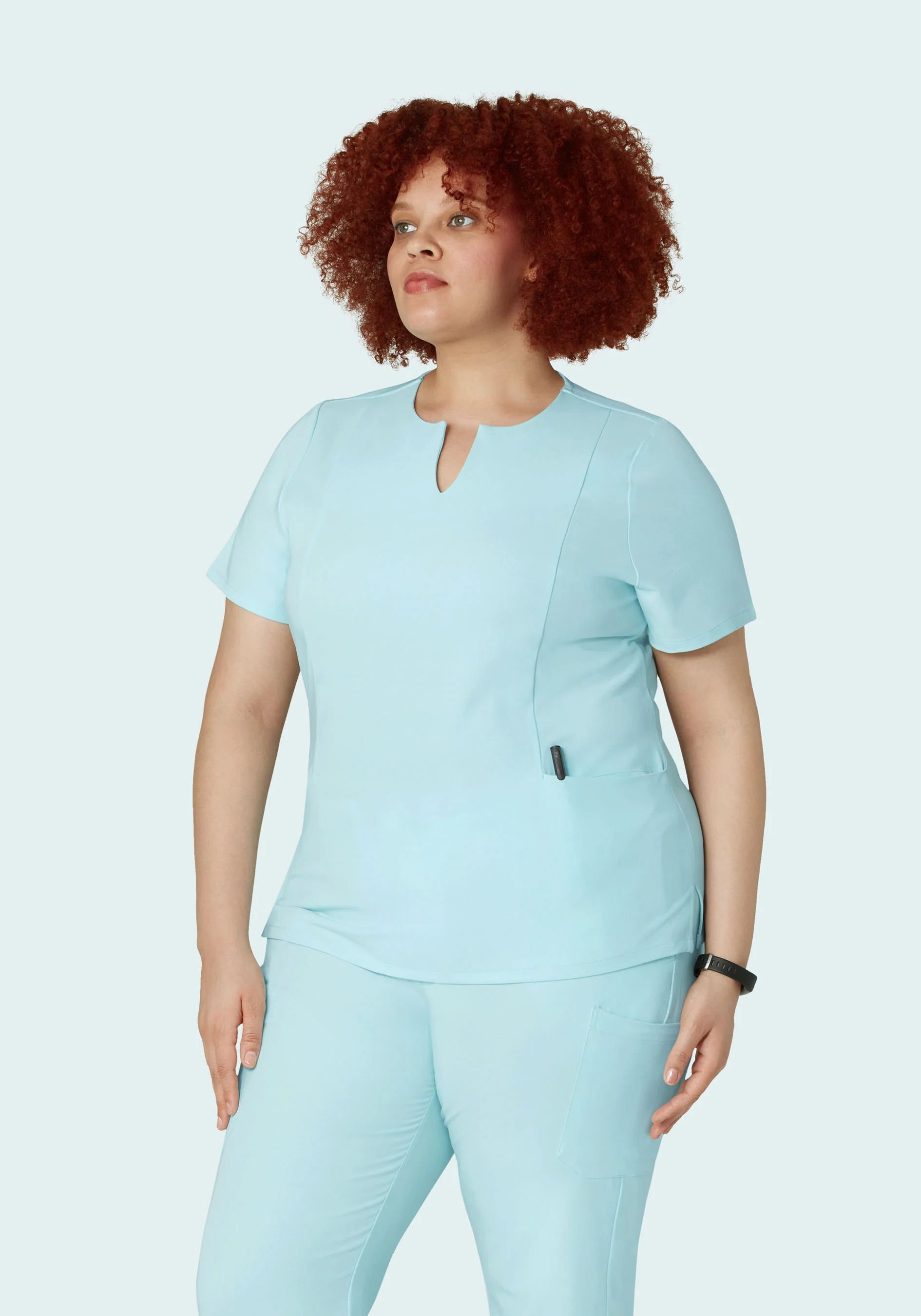 5 Pocket Notch Neck Top Glacier - Image 5