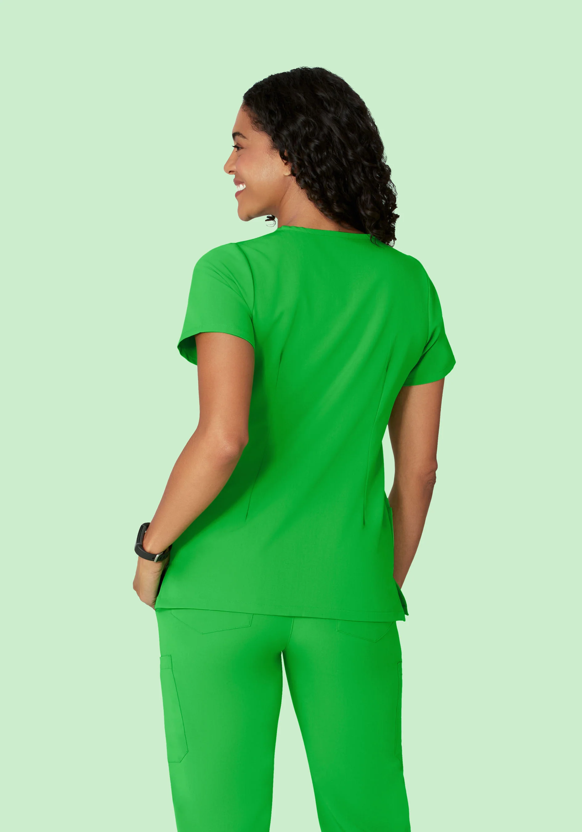 5 Pocket Notch Neck Top Kelly Green - Image 5