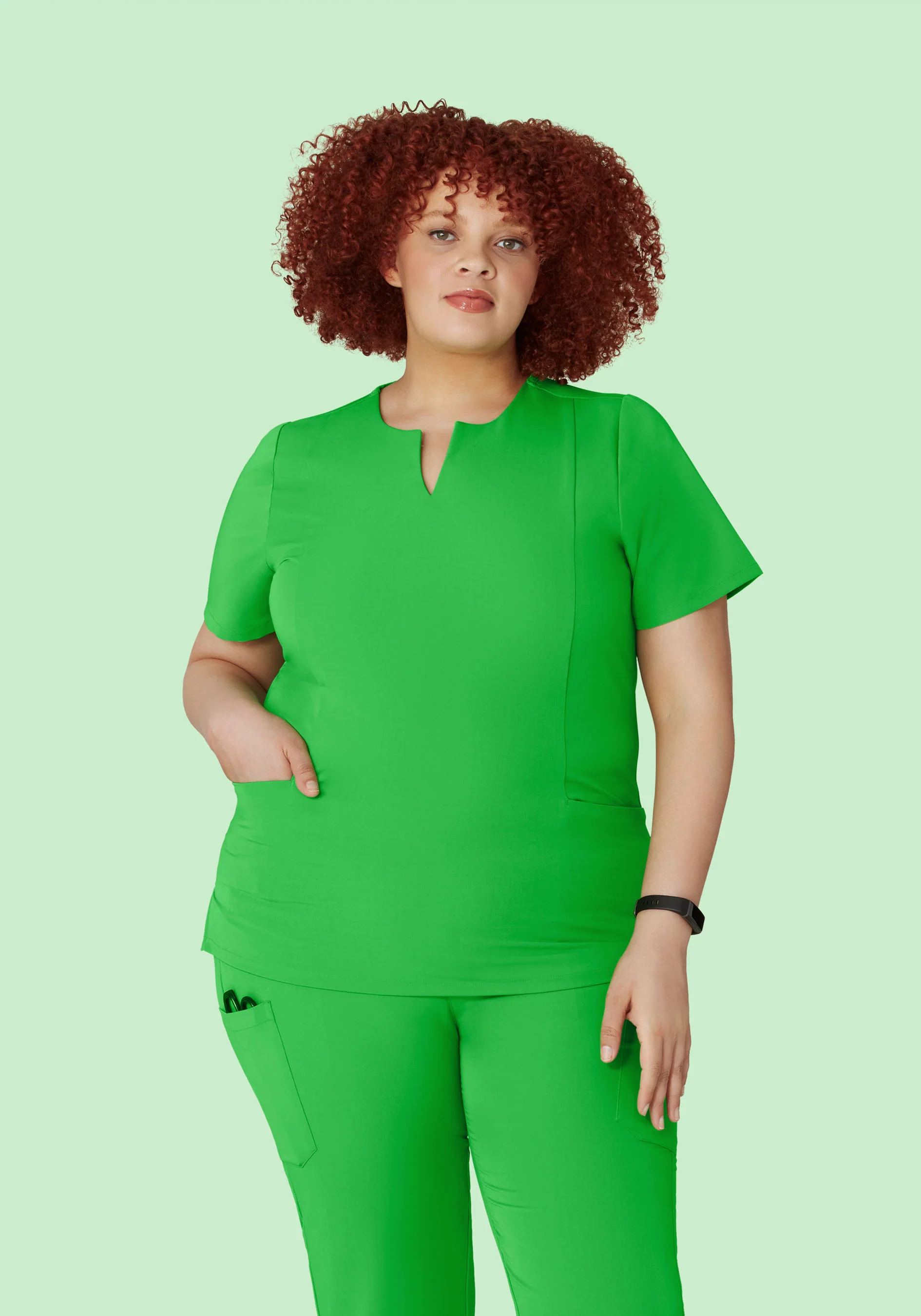 5 Pocket Notch Neck Top Kelly Green - Image 6