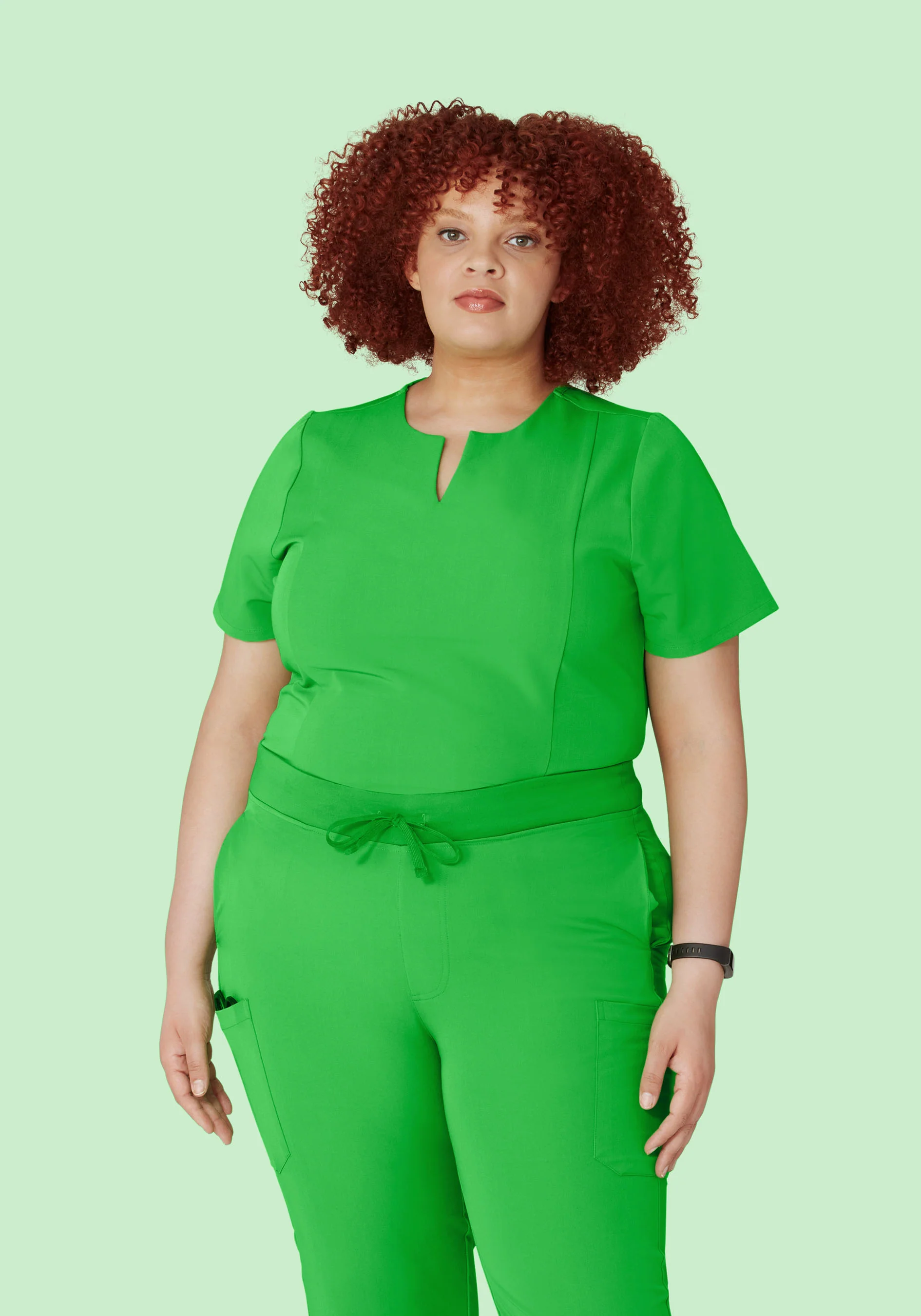 5 Pocket Notch Neck Top Kelly Green - Image 7