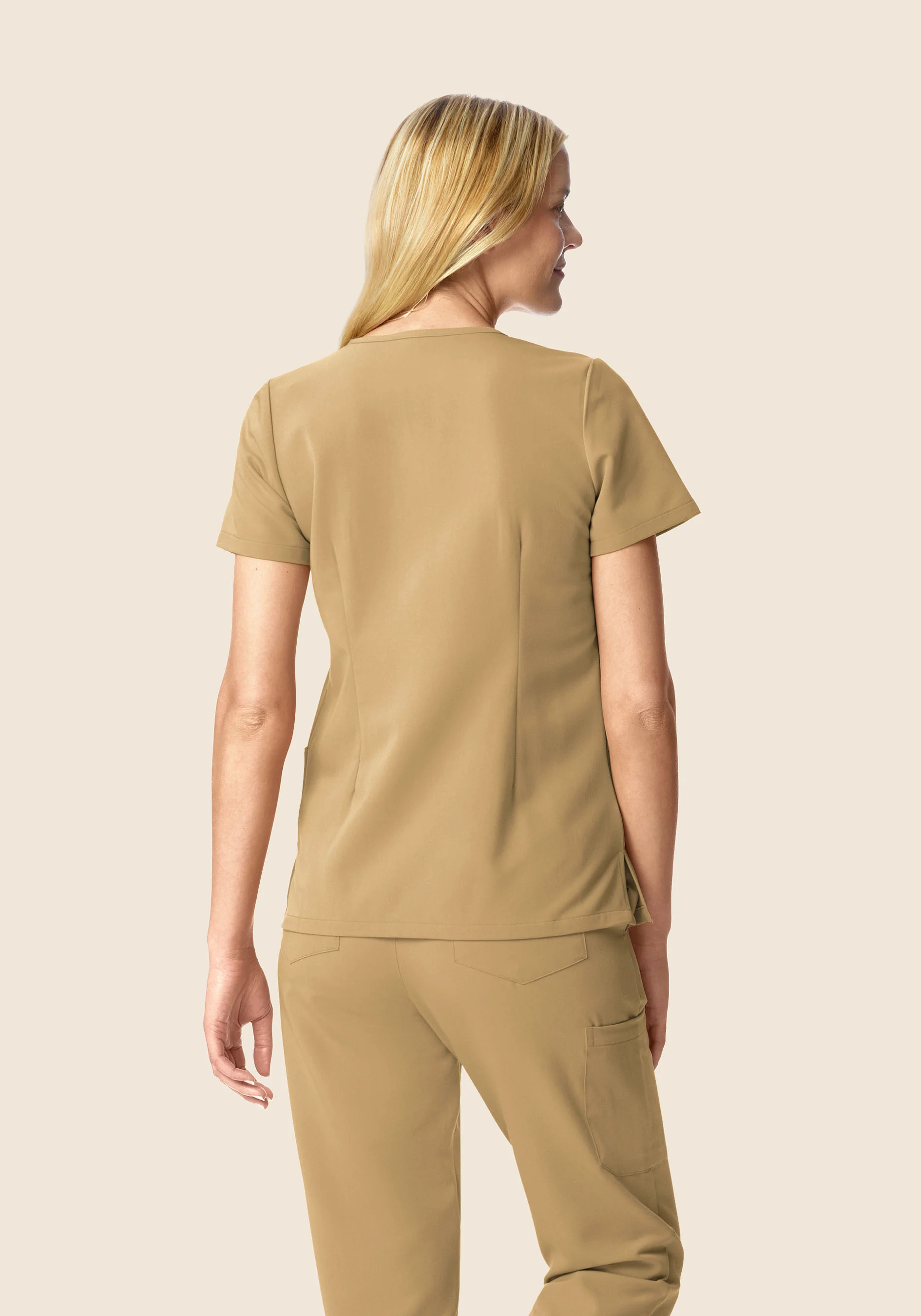 5 Pocket Notch Neck Top Latte - Image 4