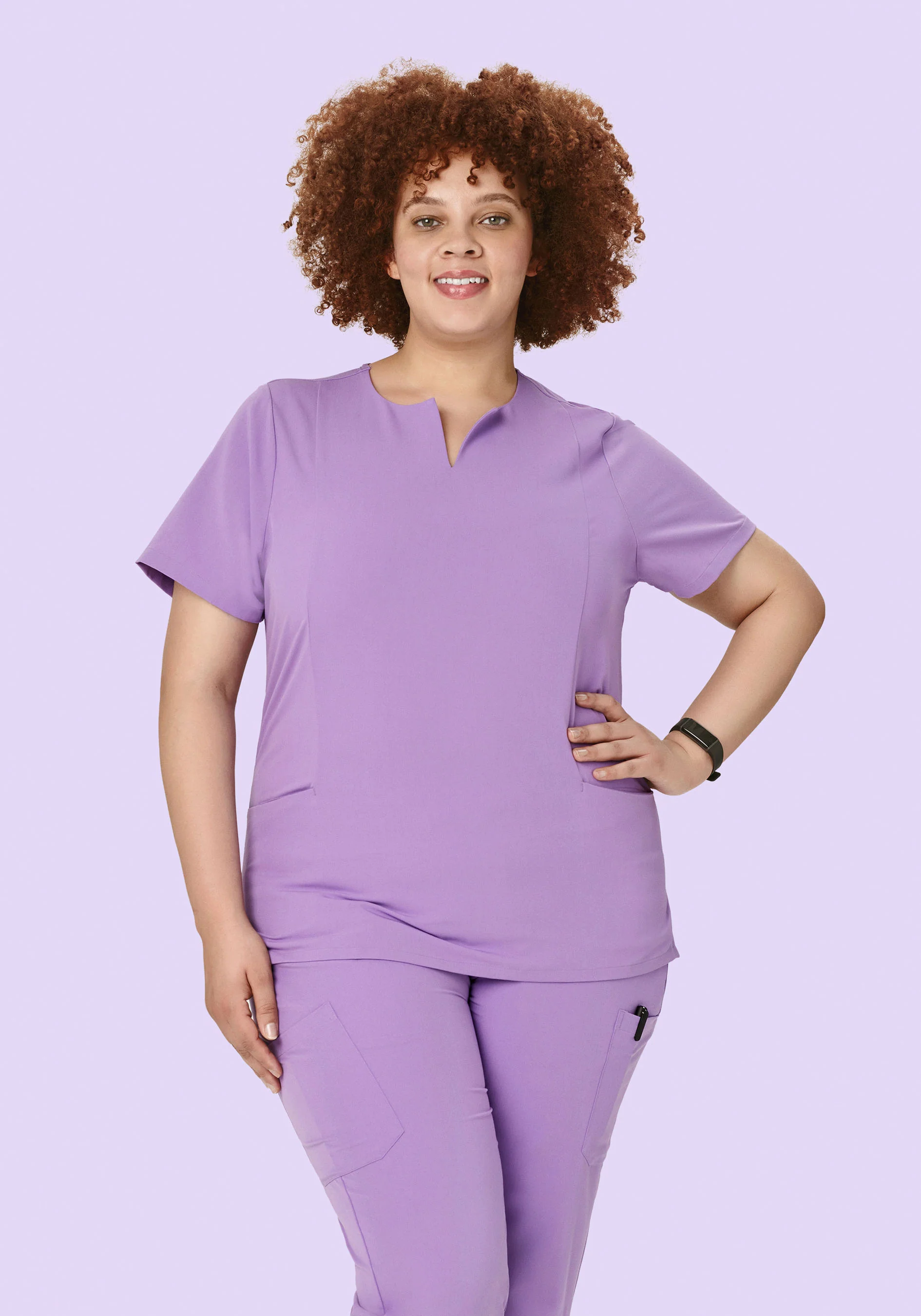 5 Pocket Notch Neck Top Lavender - Image 5