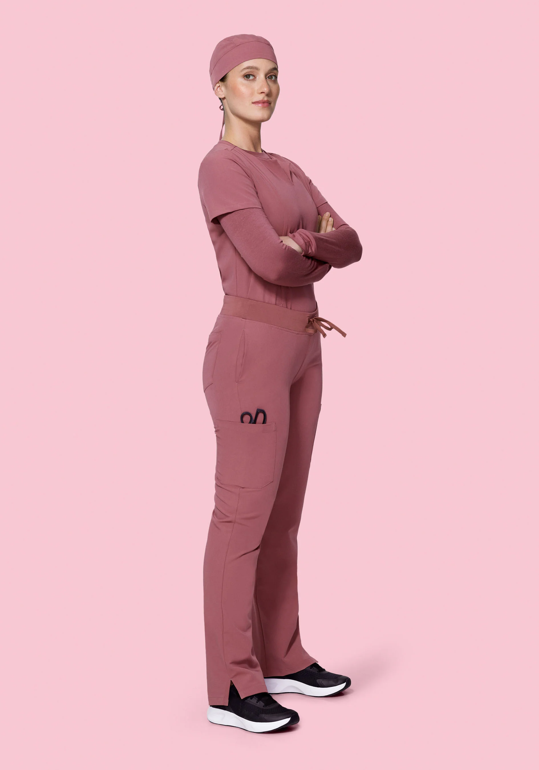 5 Pocket Notch Neck Top Mauve - Image 4