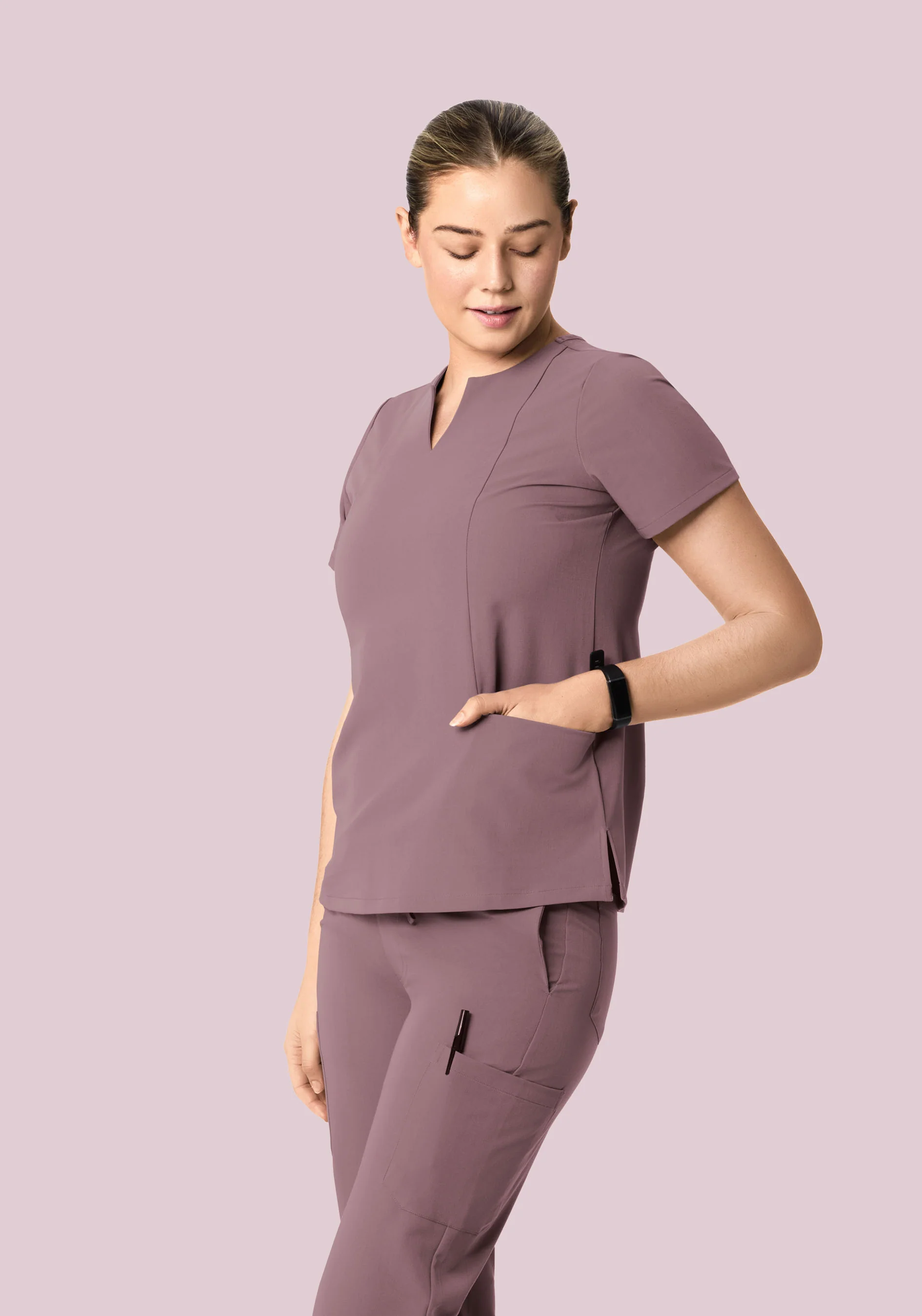 5 Pocket Notch Neck Top Moondust