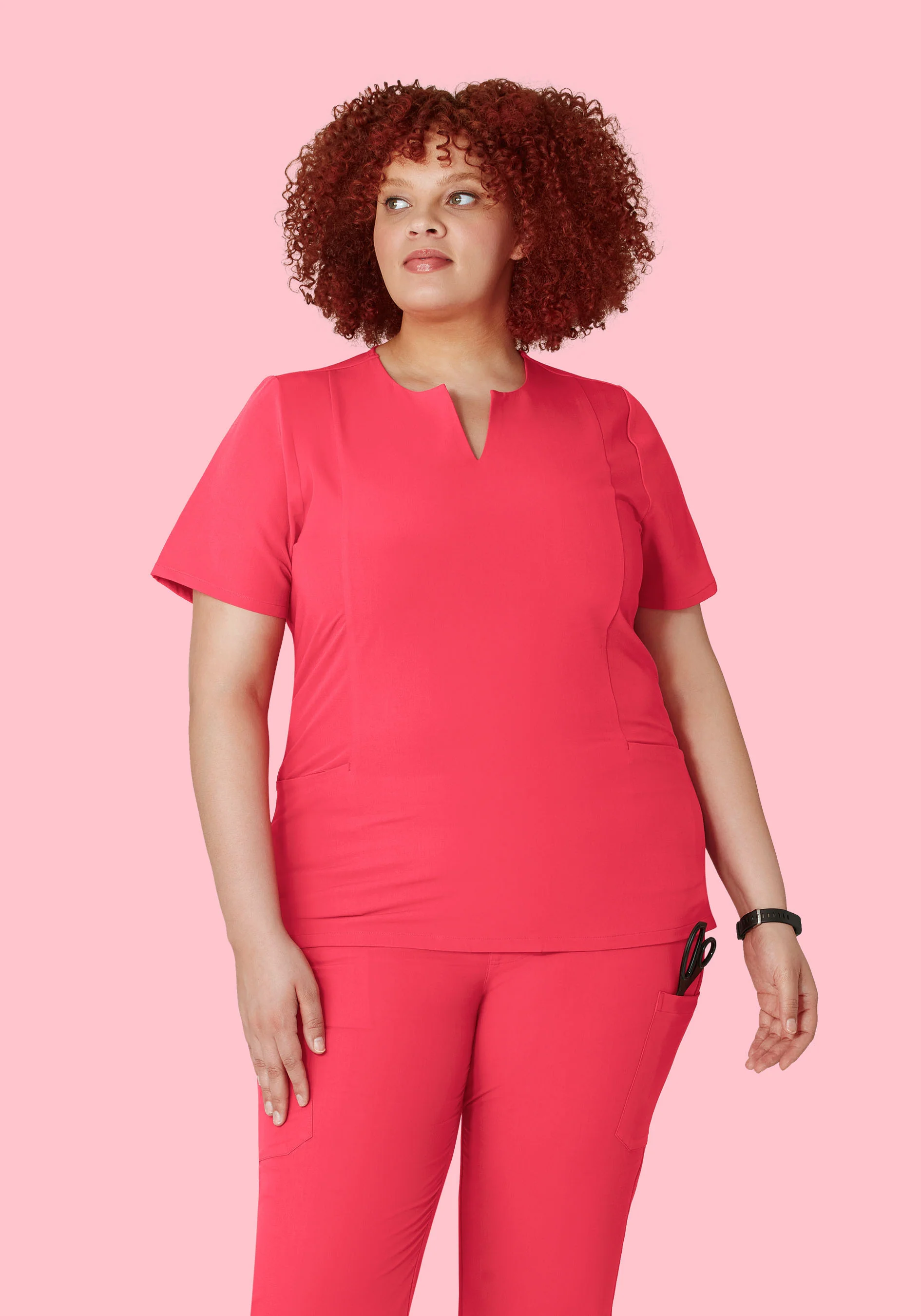 5 Pocket Notch Neck Top Paradise Pink - Image 5