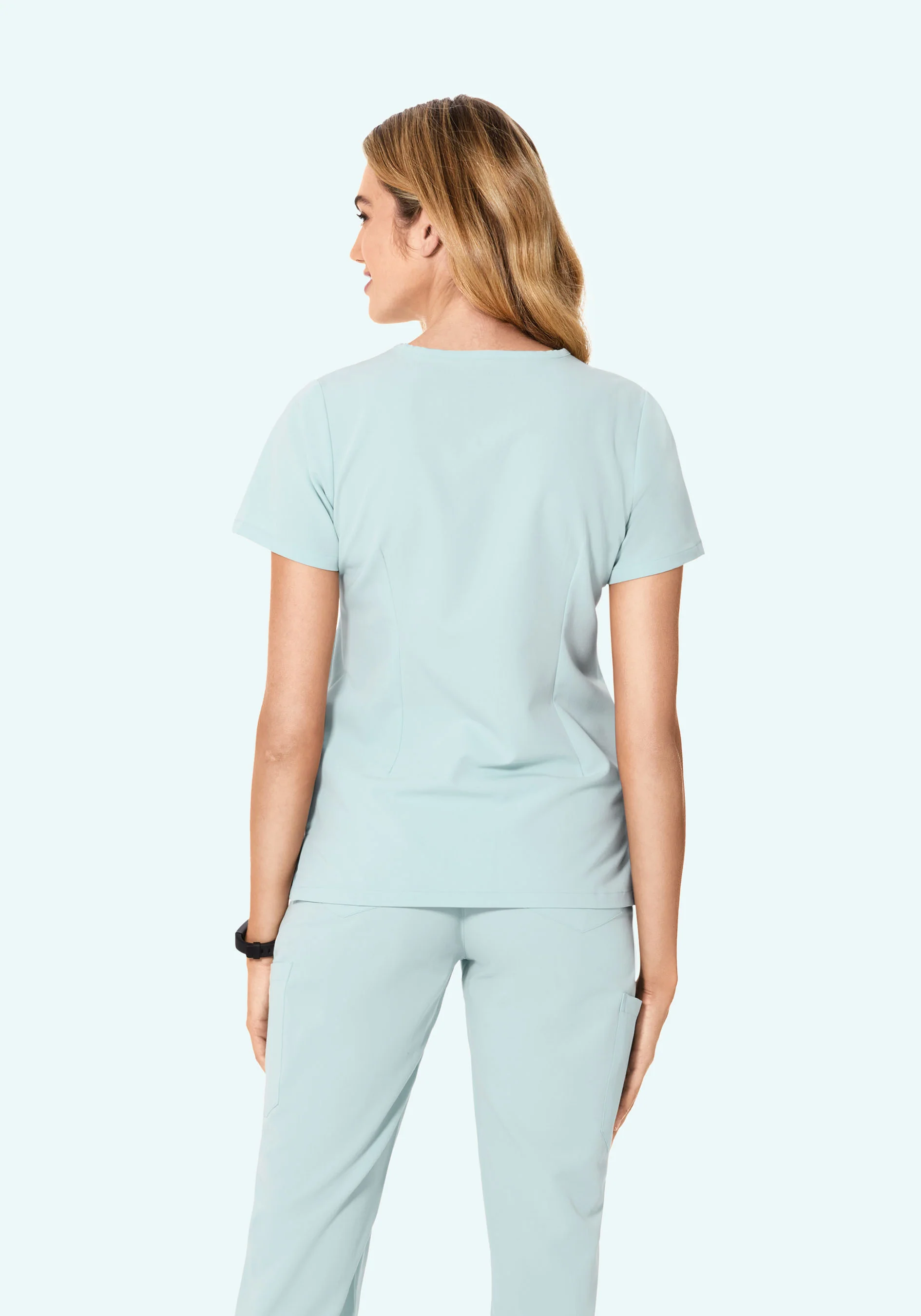 5 Pocket Notch Neck Top Sky - Image 4