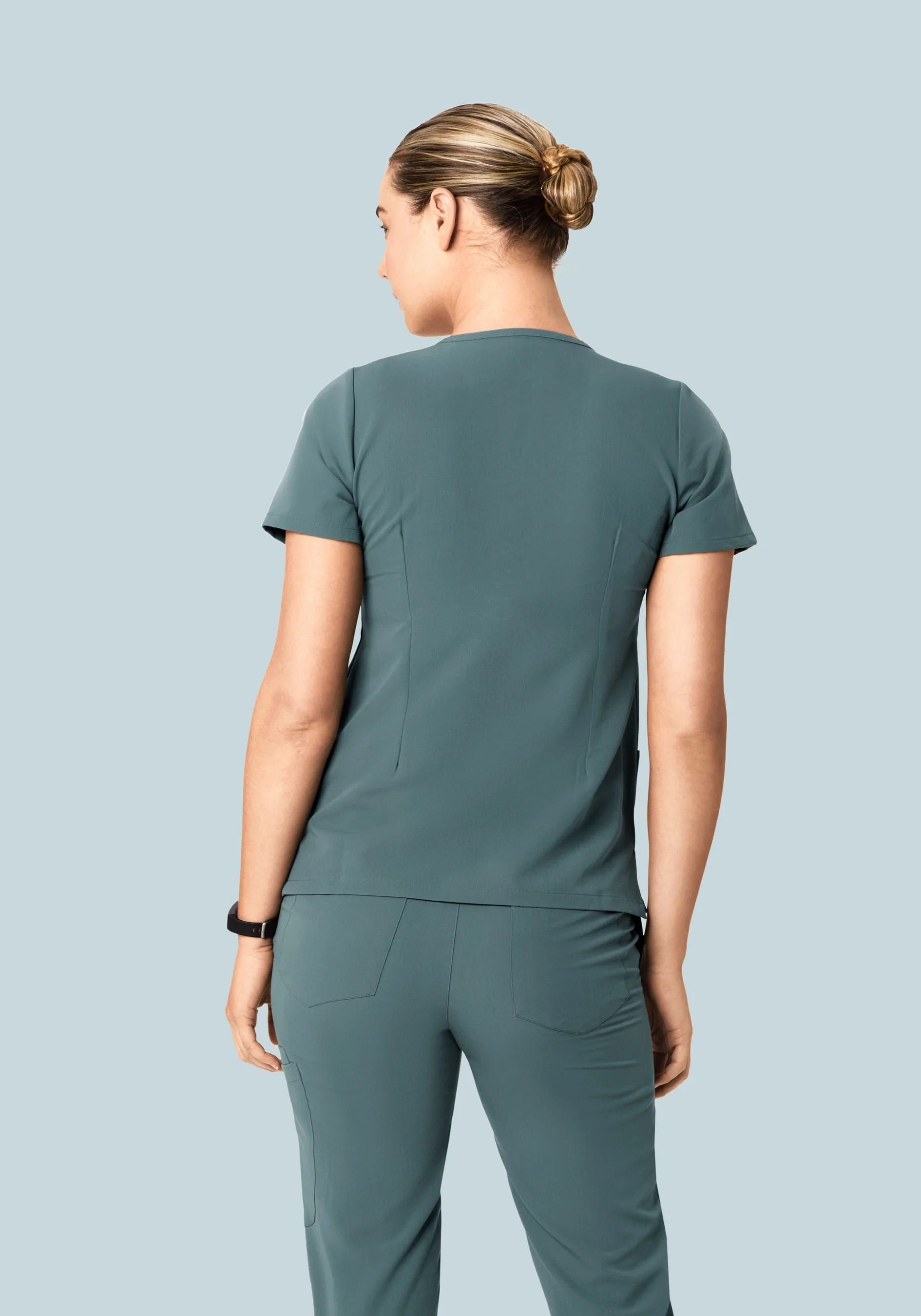 5 Pocket Notch Neck Top Stormy Sky - Image 4