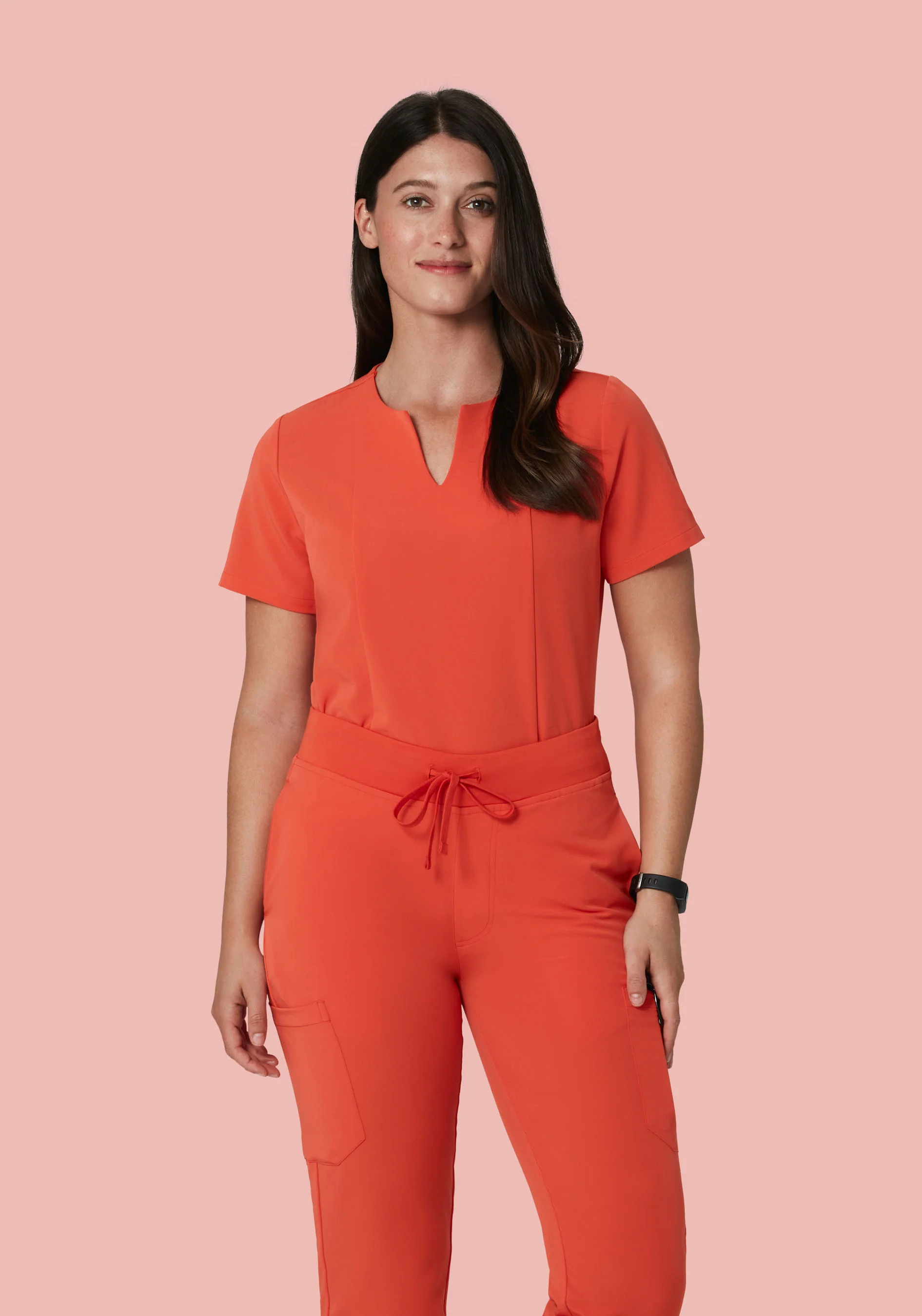 5 Pocket Notch Neck Top Terracotta - Image 2