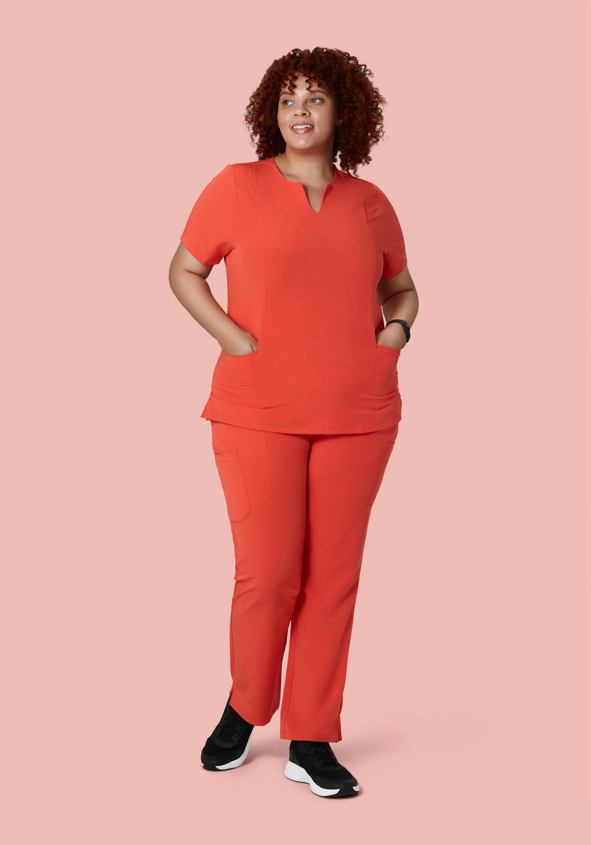 5 Pocket Notch Neck Top Terracotta - Image 6