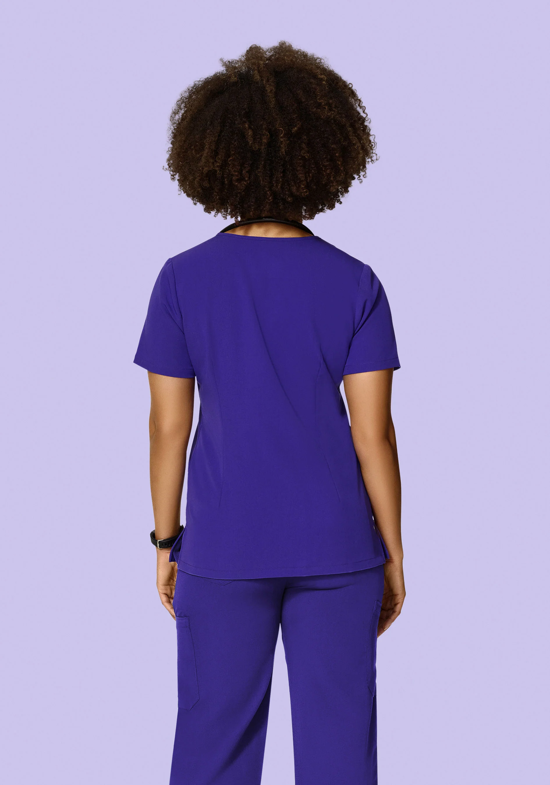 5 Pocket Notch Neck Top True Grape - Image 3
