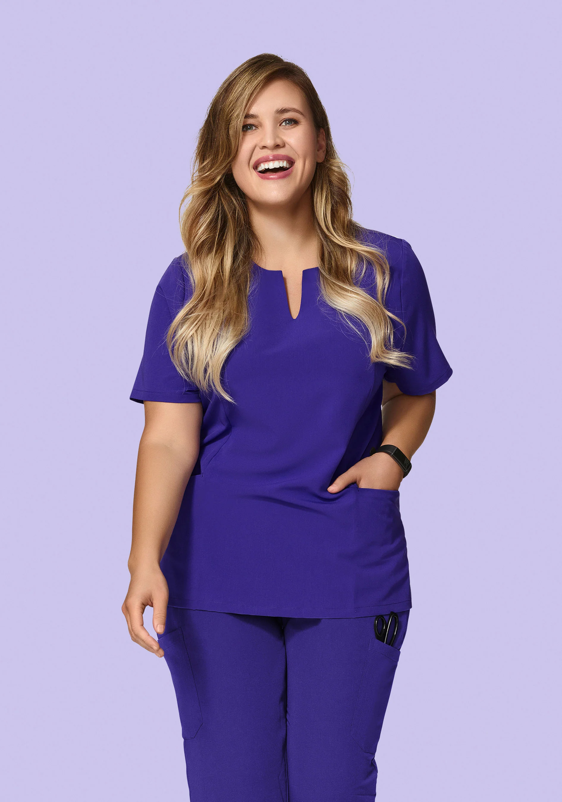 5 Pocket Notch Neck Top True Grape - Image 4