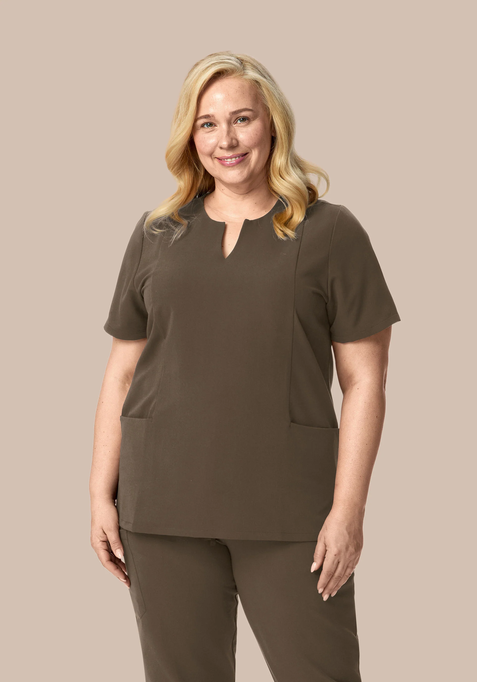 5 Pocket Notch Neck Top Truffle - Image 5
