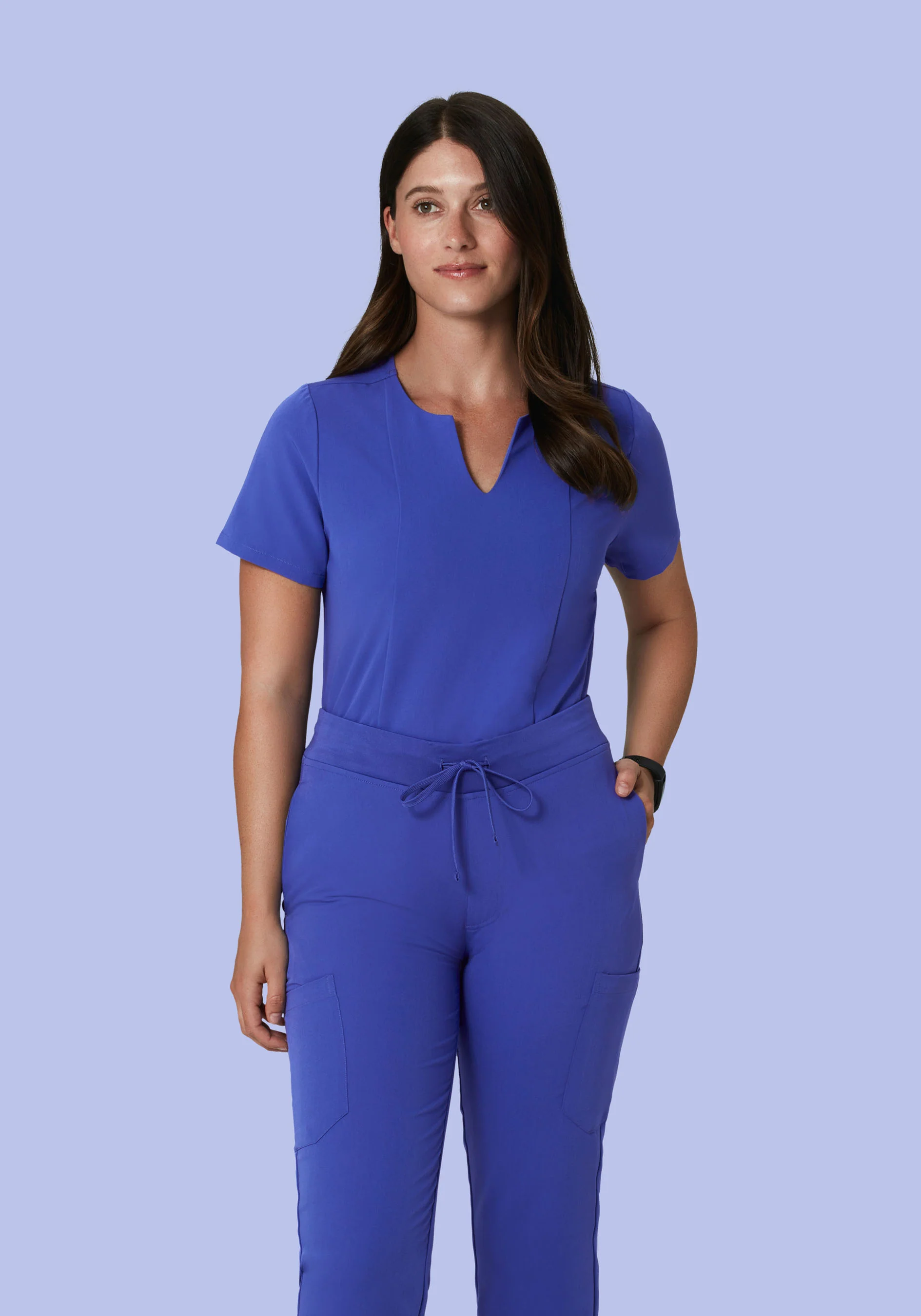 5 Pocket Notch Neck Top Very Peri - Image 4