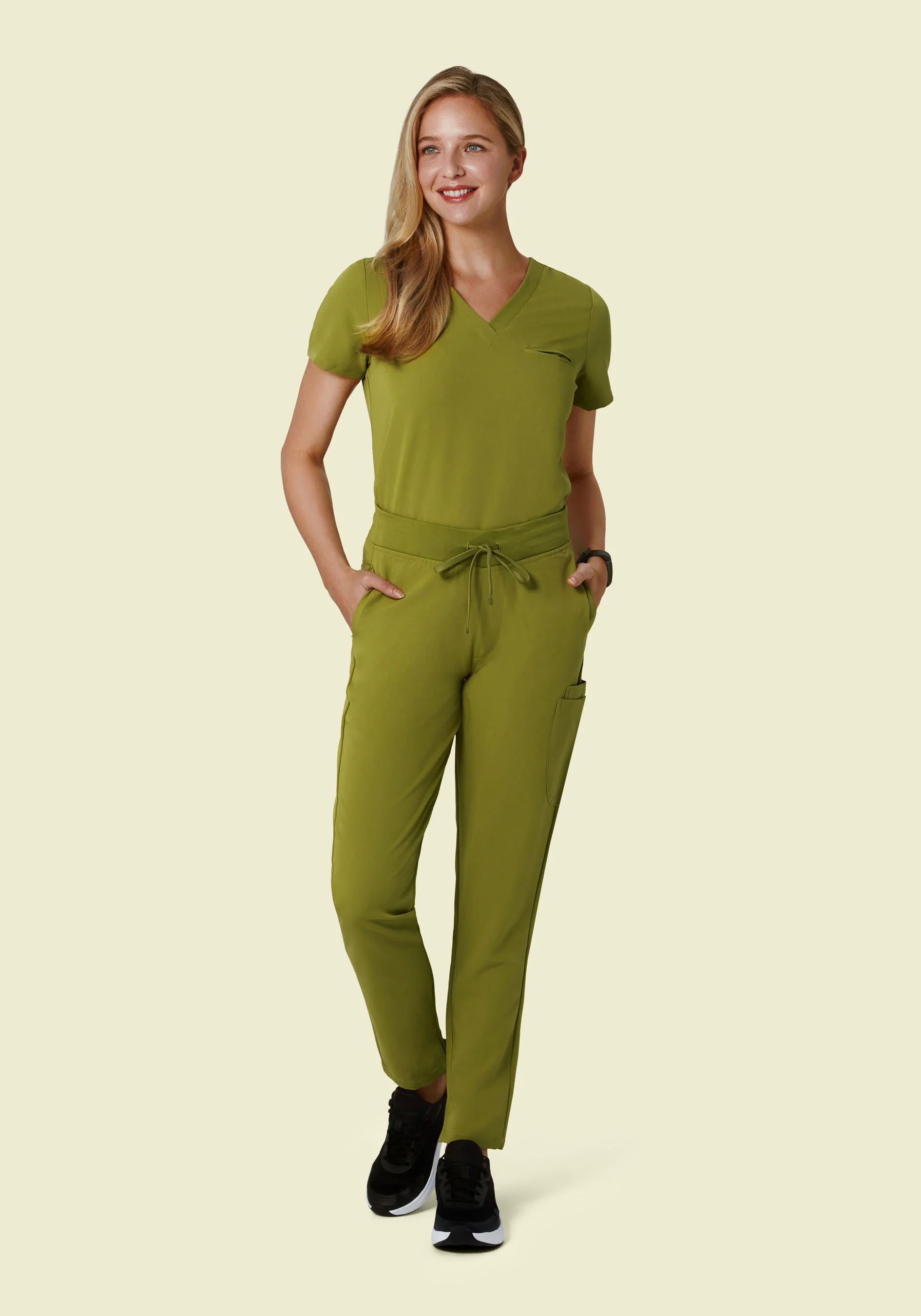 6 Pocket Slim Pants Avocado - Image 3