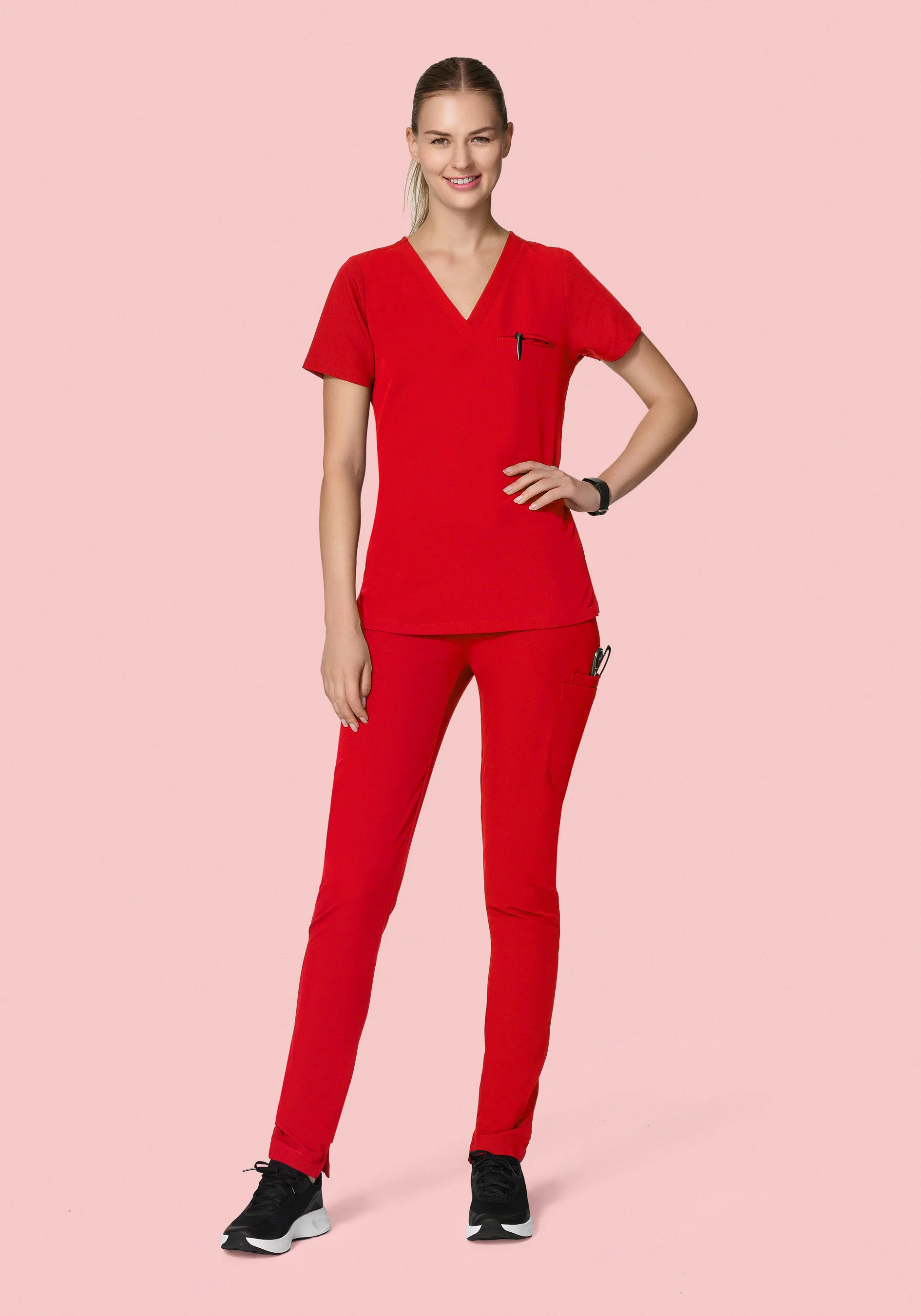 6 Pocket Slim Pants Candy Red - Image 4