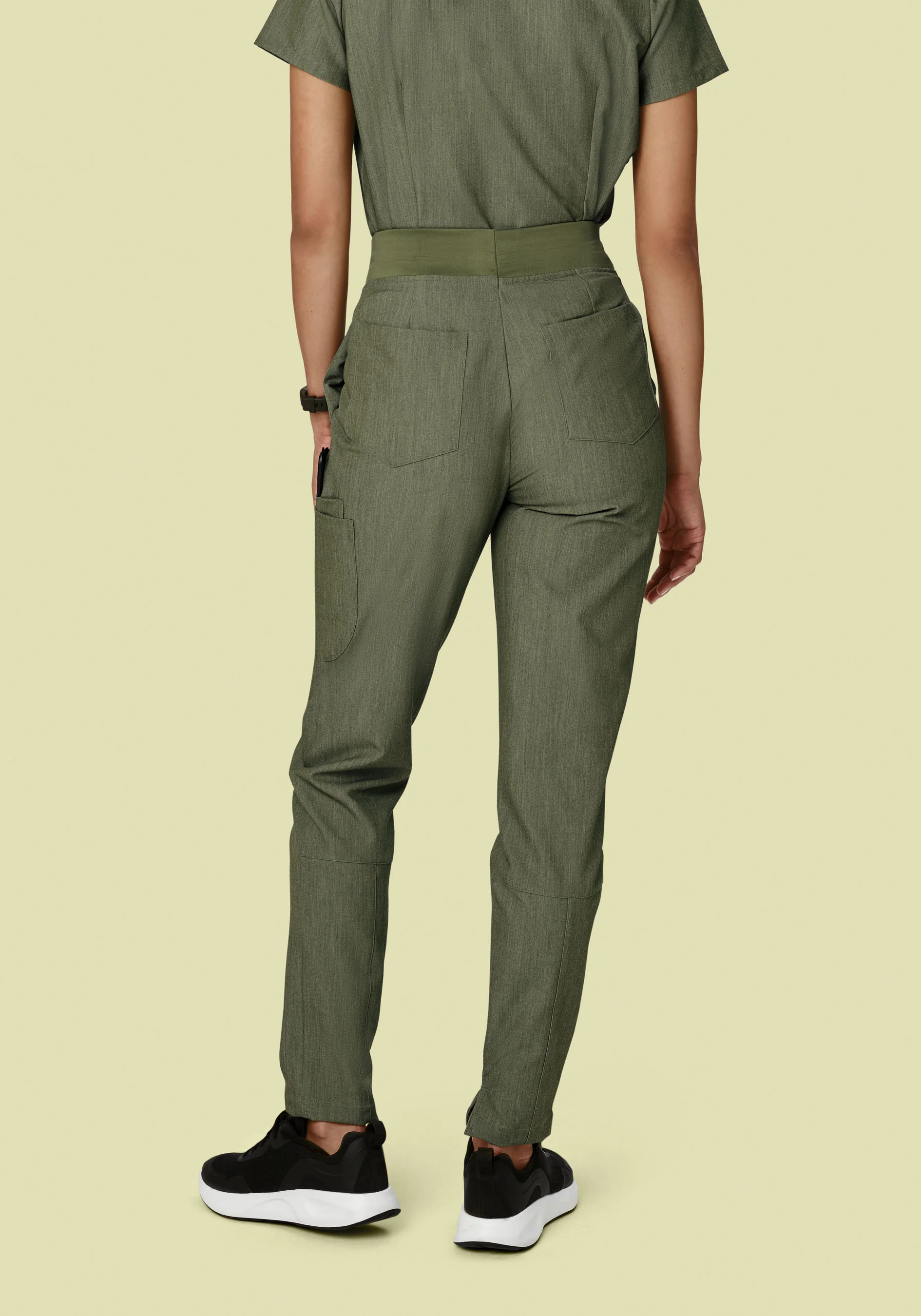 6 Pocket Slim Pants Heather Olive - Image 5
