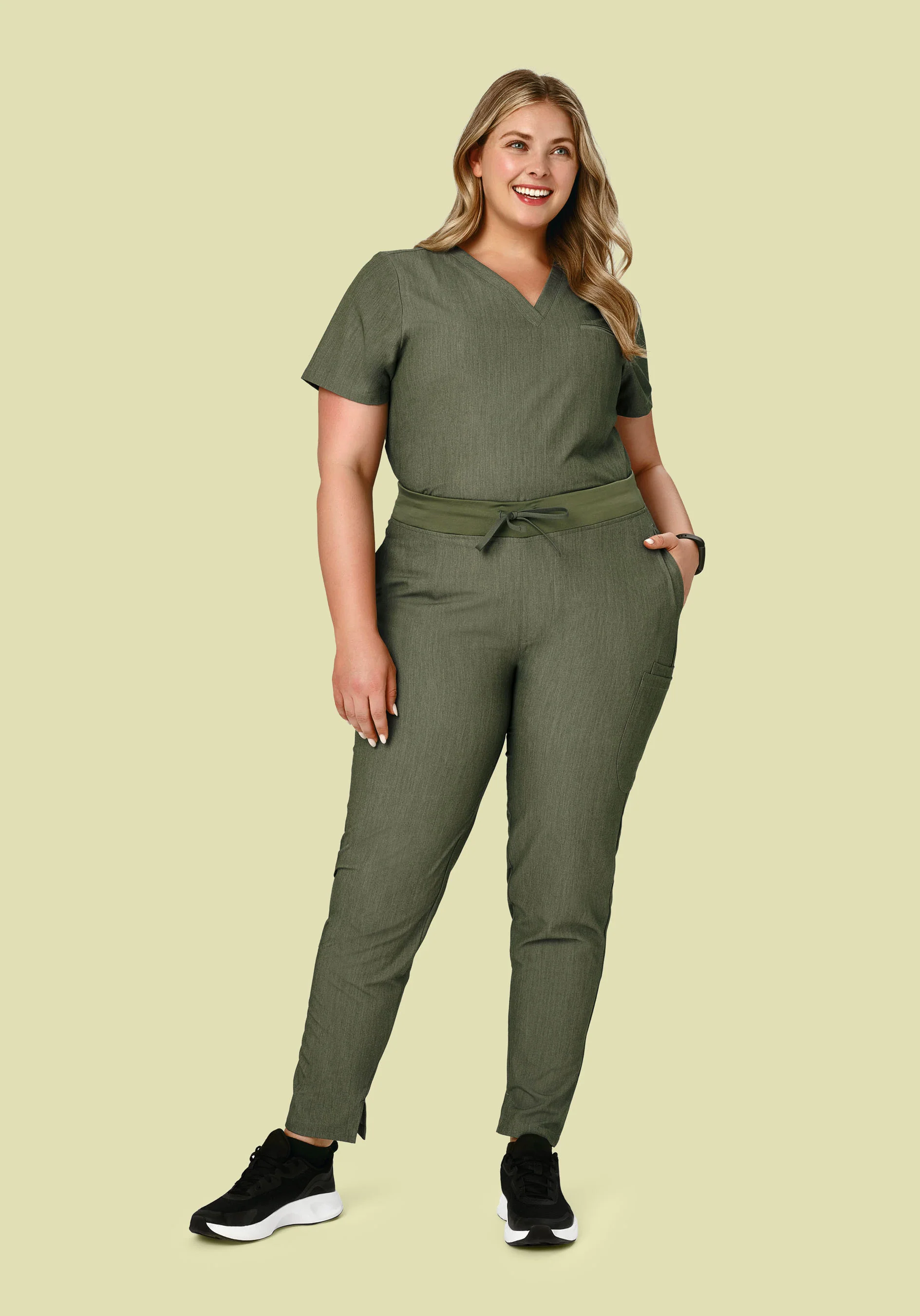 6 Pocket Slim Pants Heather Olive - Image 6
