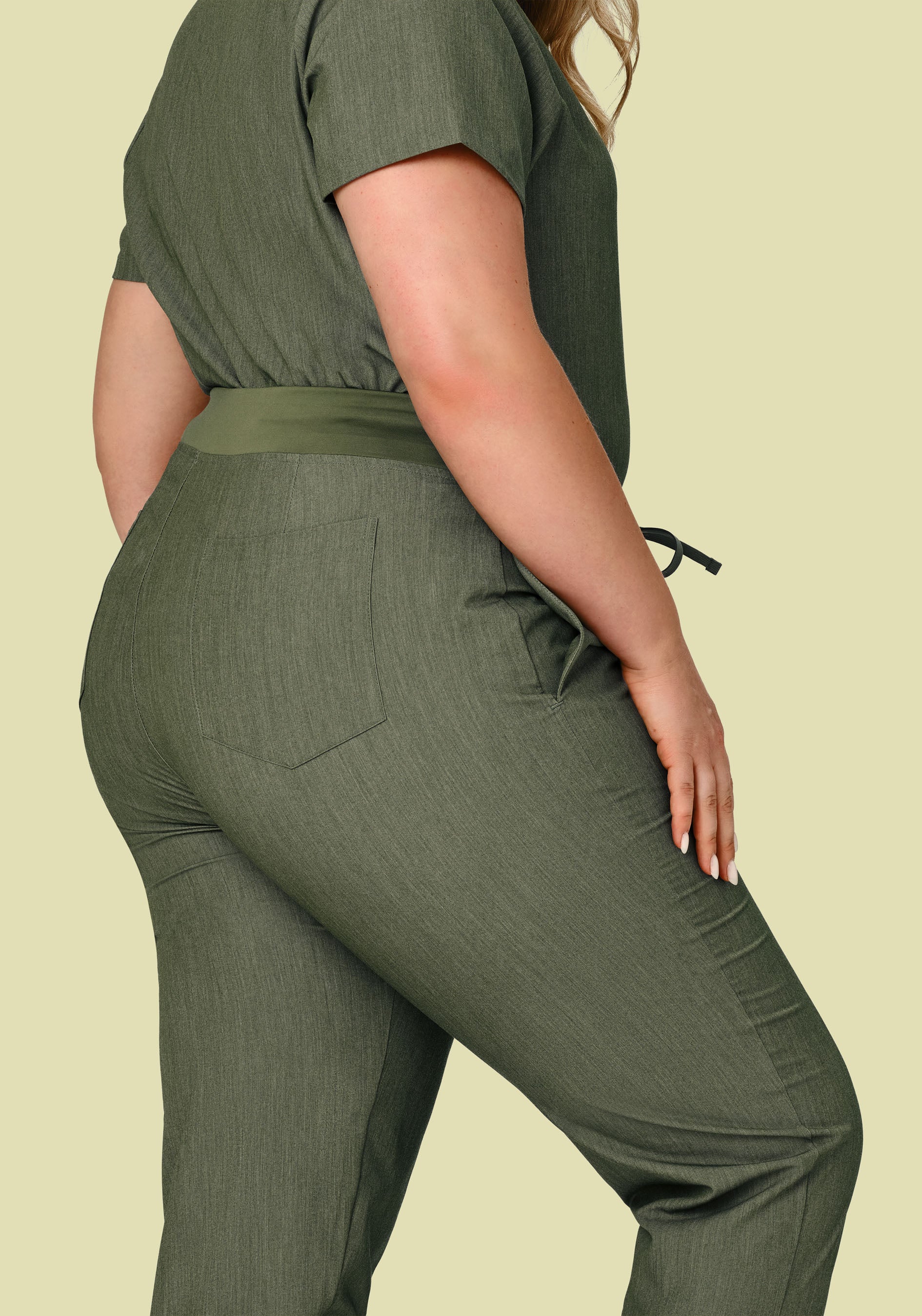 6 Pocket Slim Pants Heather Olive - Image 7
