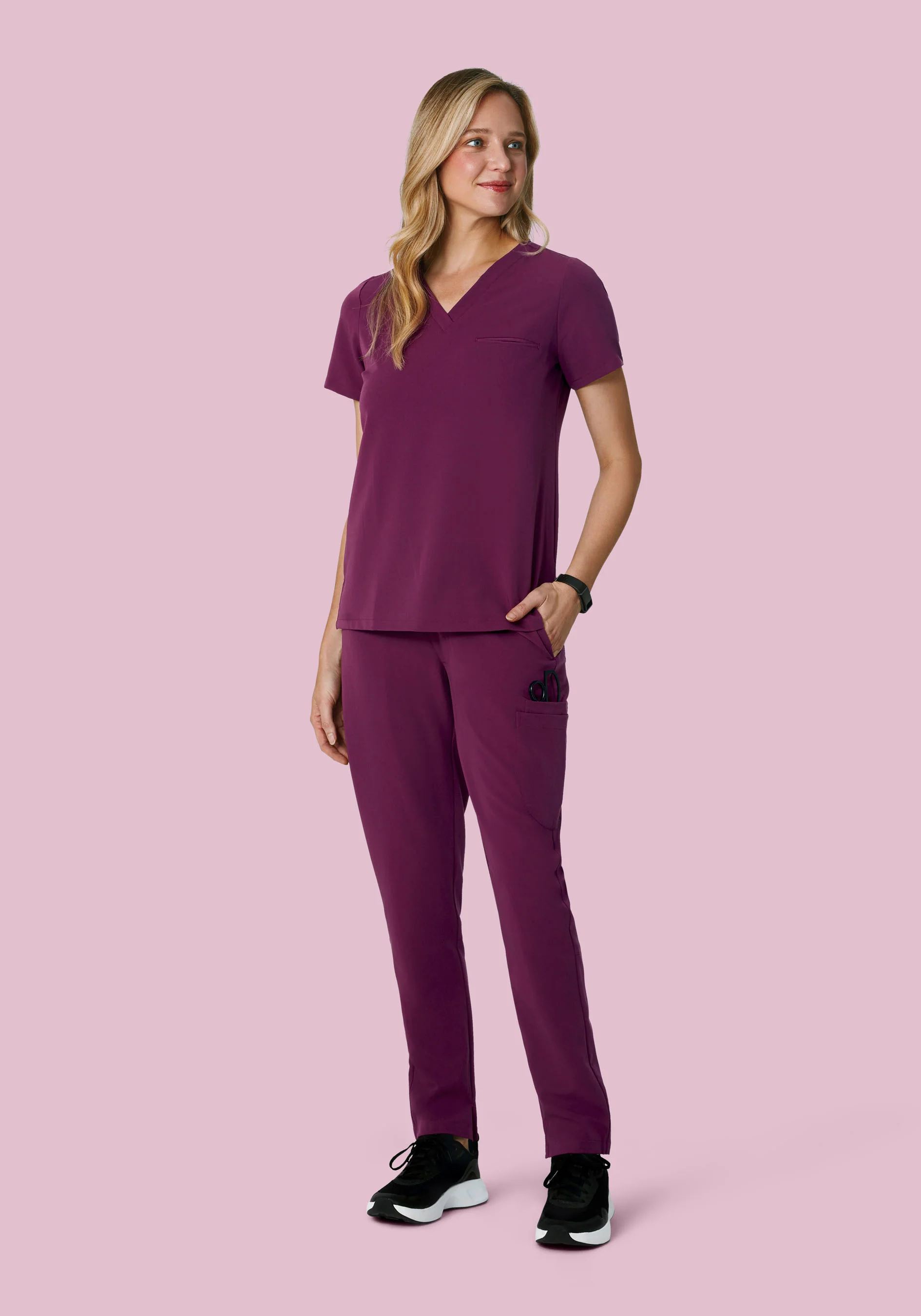 6 Pocket Slim Pants Plum - Image 3