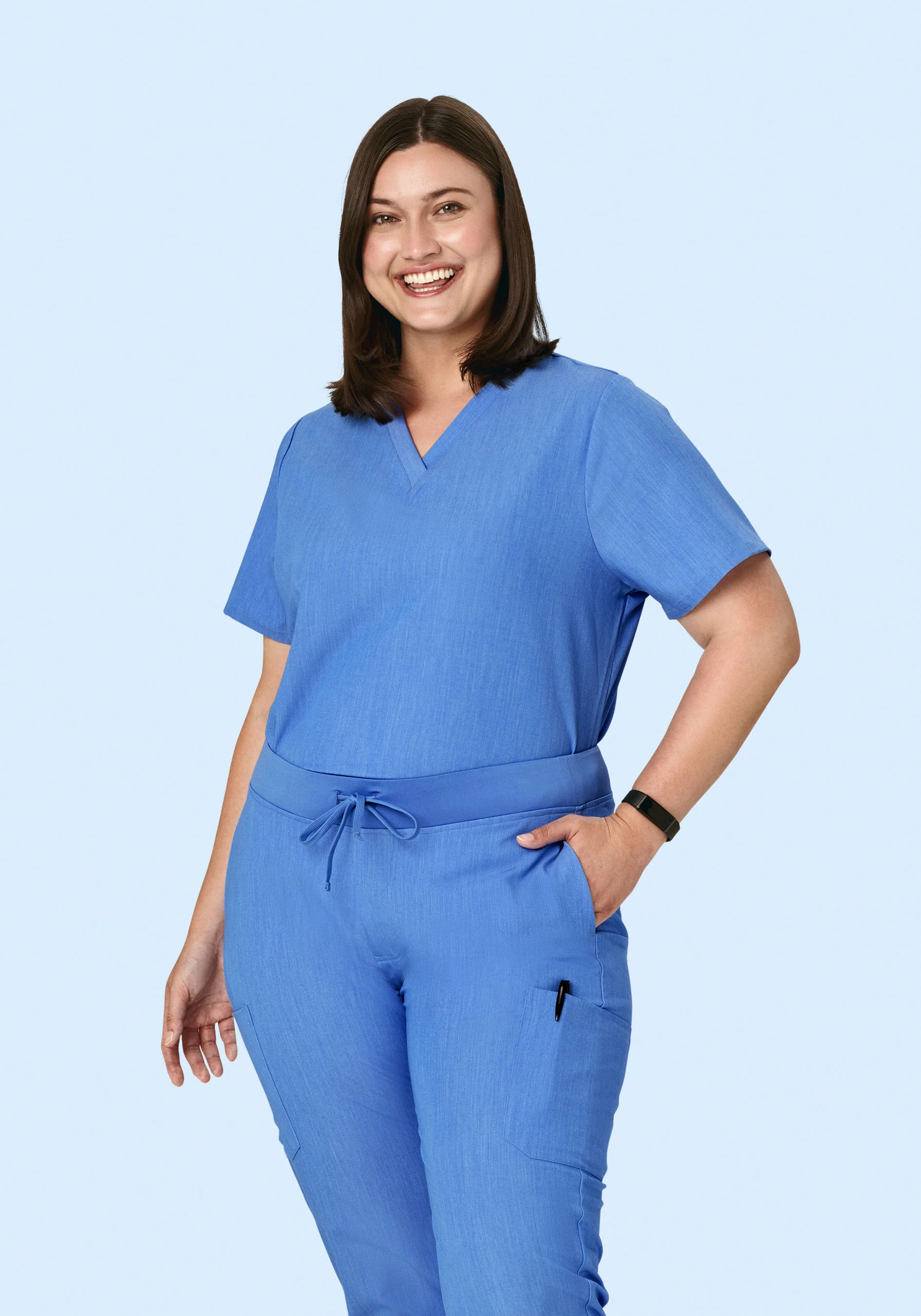 6 Pocket Top Heather Blue - Image 7