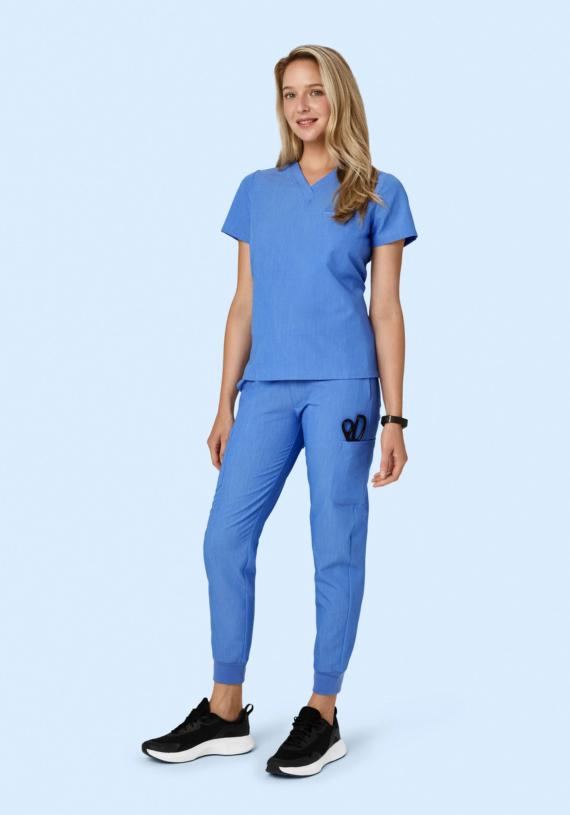 9 Pocket Joggers Heather Blue - Image 3